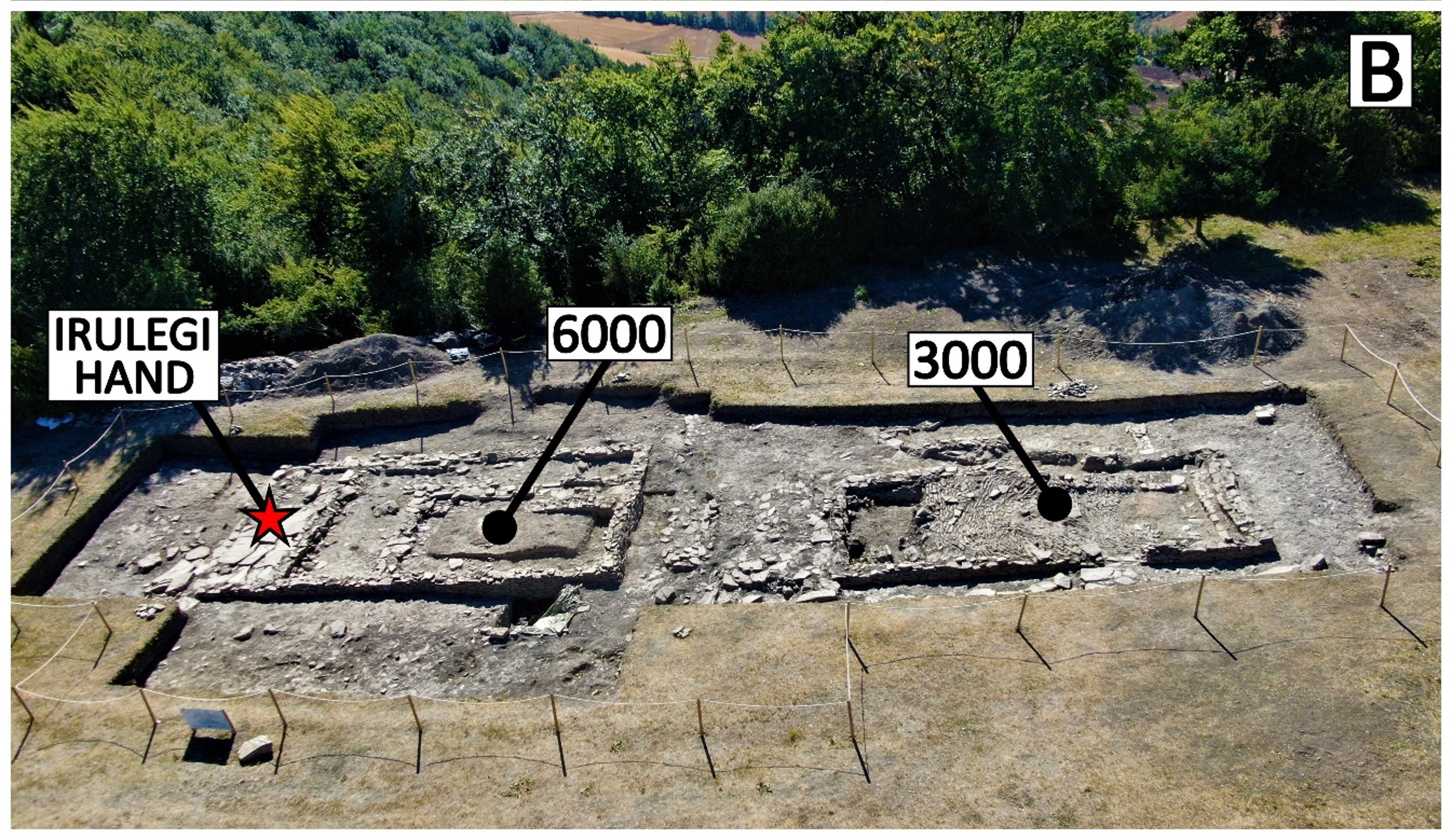 The excavation of part of the settlement - showing where the 2100 year old sheet bronze ‘severed hand’ inscription was unearthed