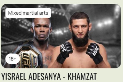 A Saudi ticket website posted a link to Israel Adesanya vs Khamzat Chimaev