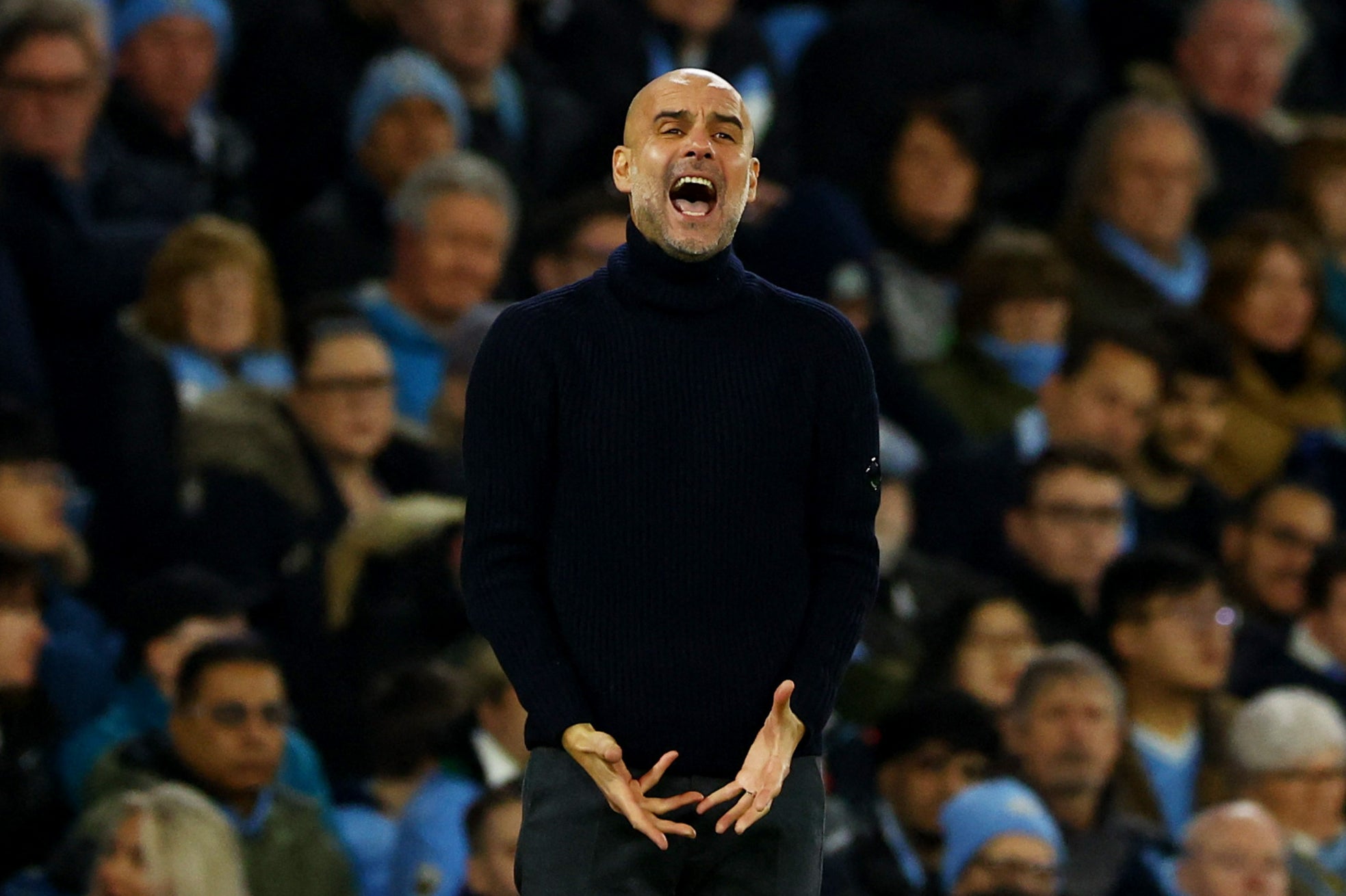 Pep Guardiola was a picture of frustration on the sideline at points