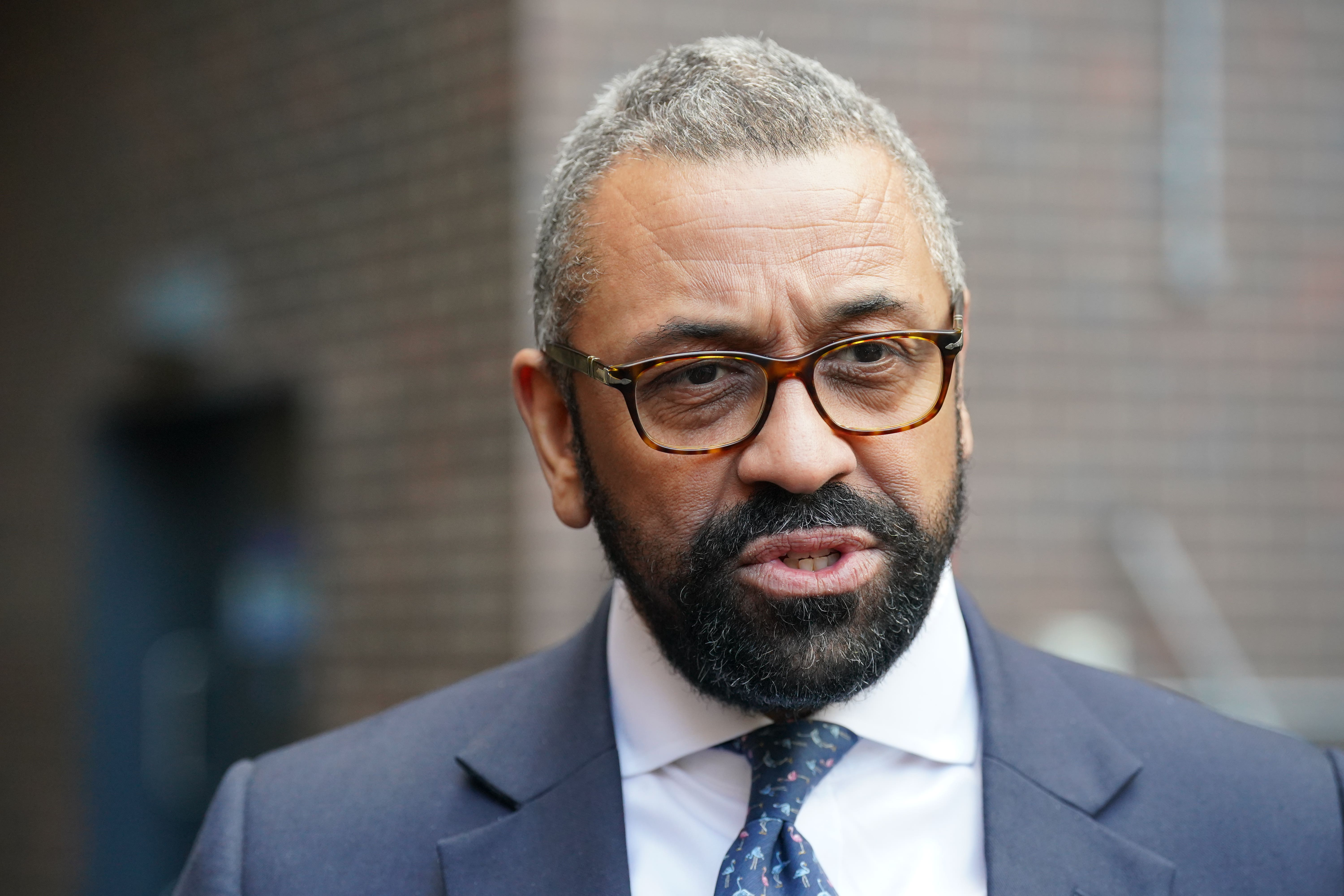 James Cleverly visited Hammersmith police station, west London (Jonathan Brady/PA)