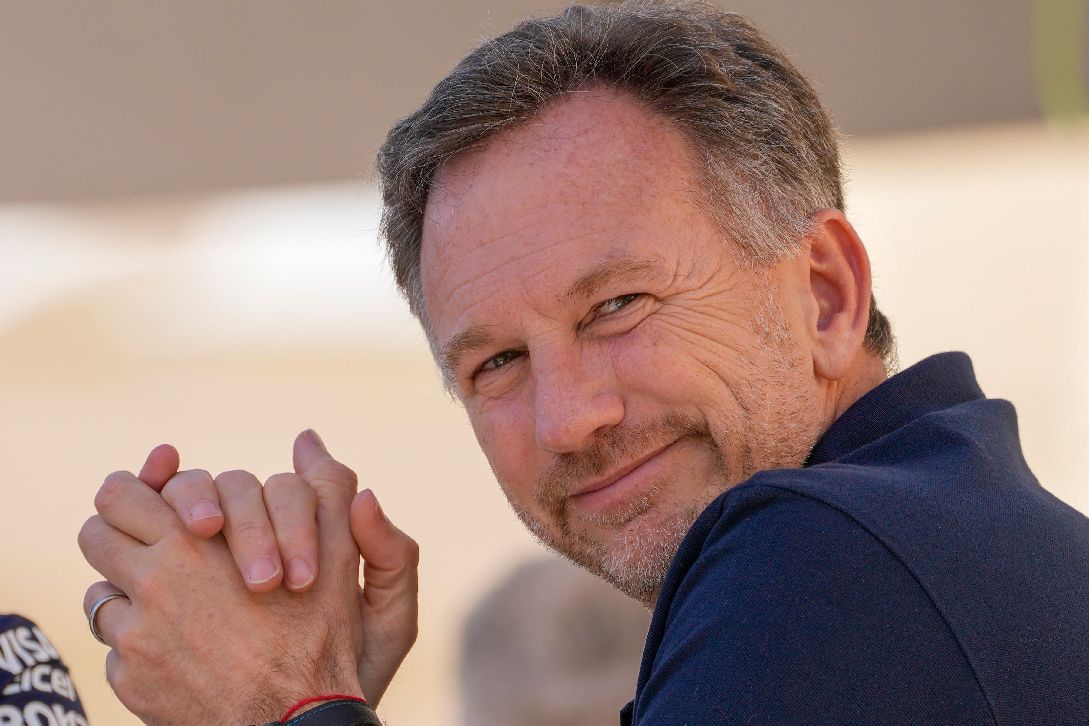 Christian Horner in Bahrain for the opening day of testing (Darko Bandic/AP)