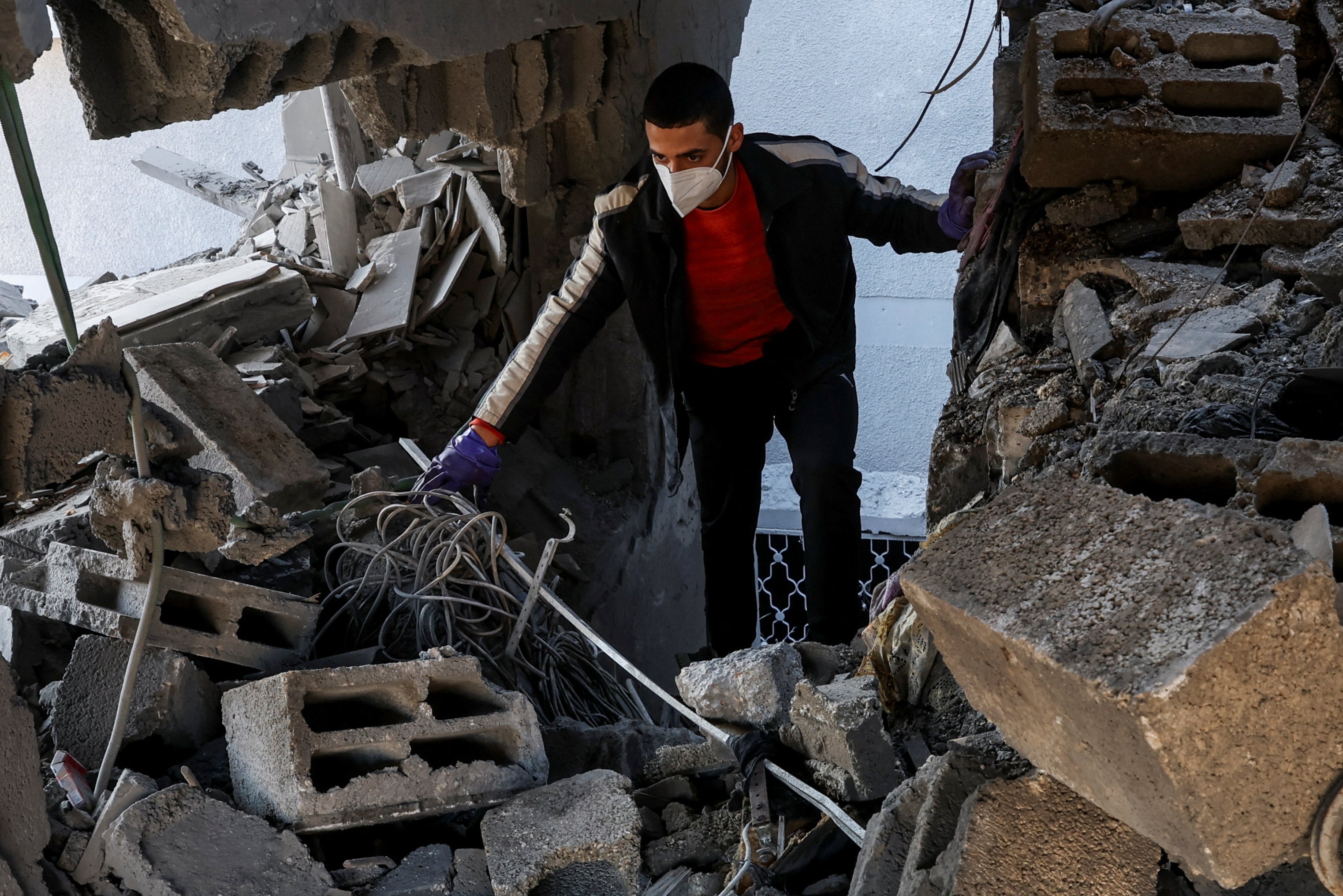 The aftermath of an Israeli airstrike in Rafah, southern Gaza