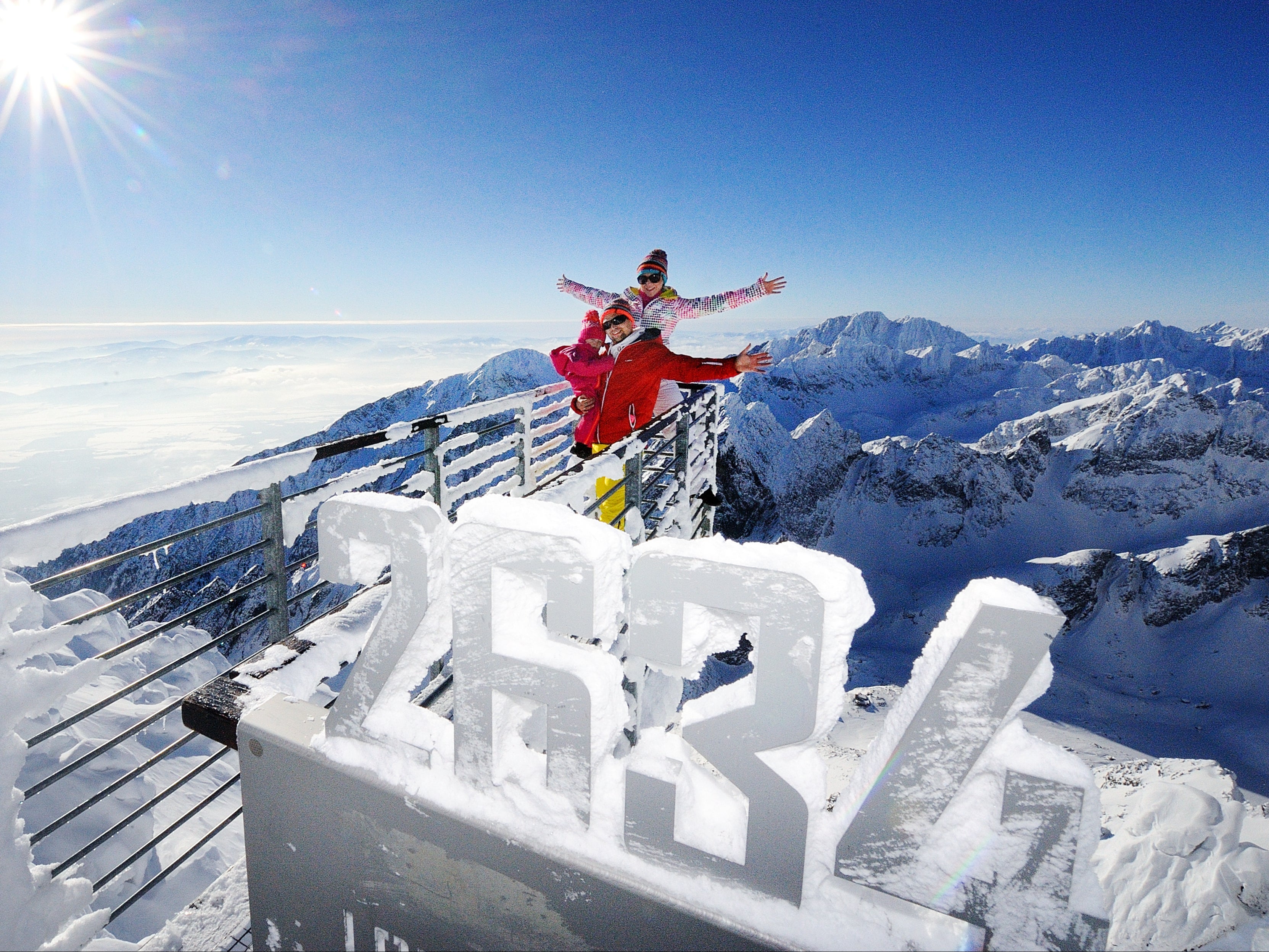 The view from the top of the Lomnica cable car, at 2,634m