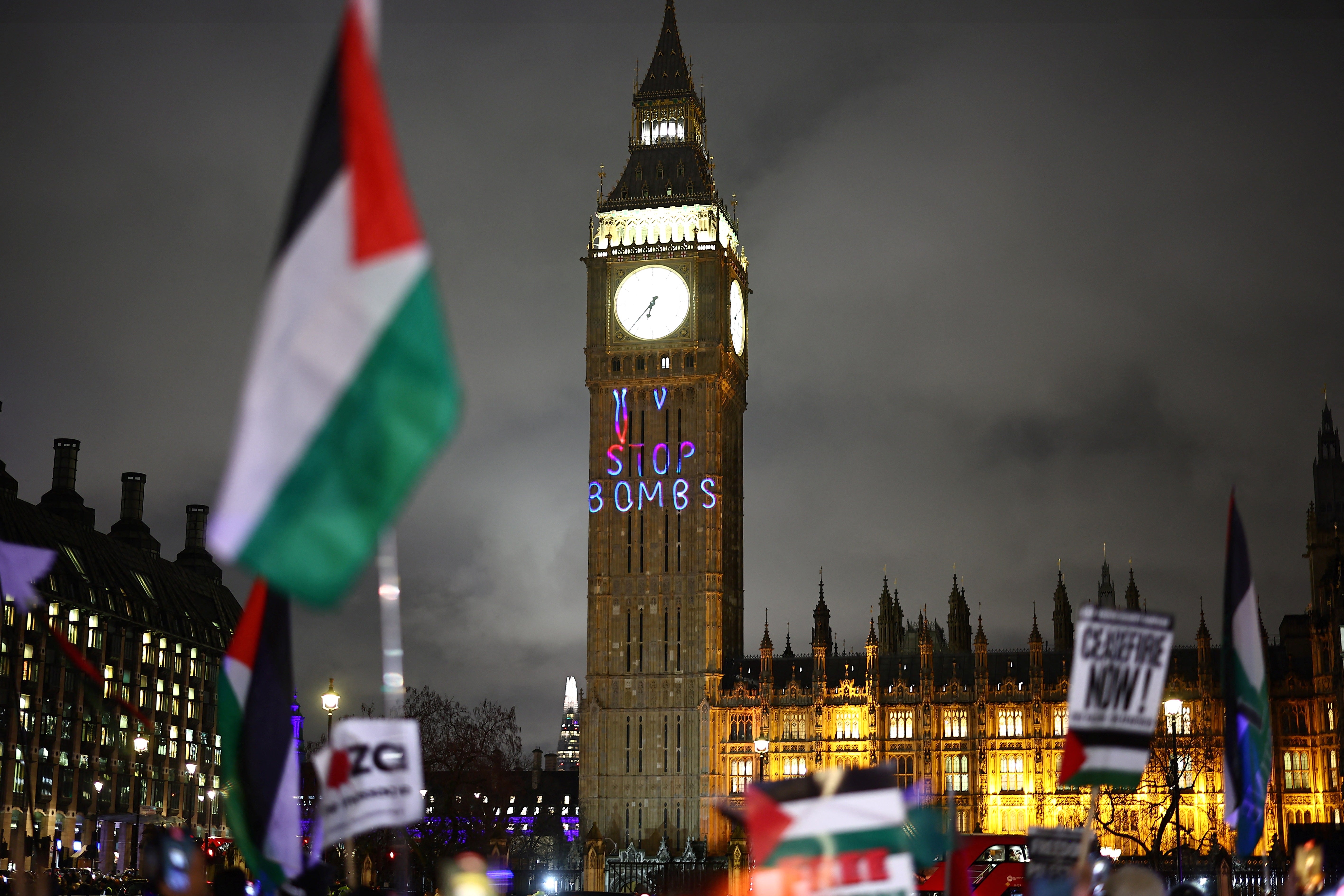 Protests were held outside Parliament during the debate