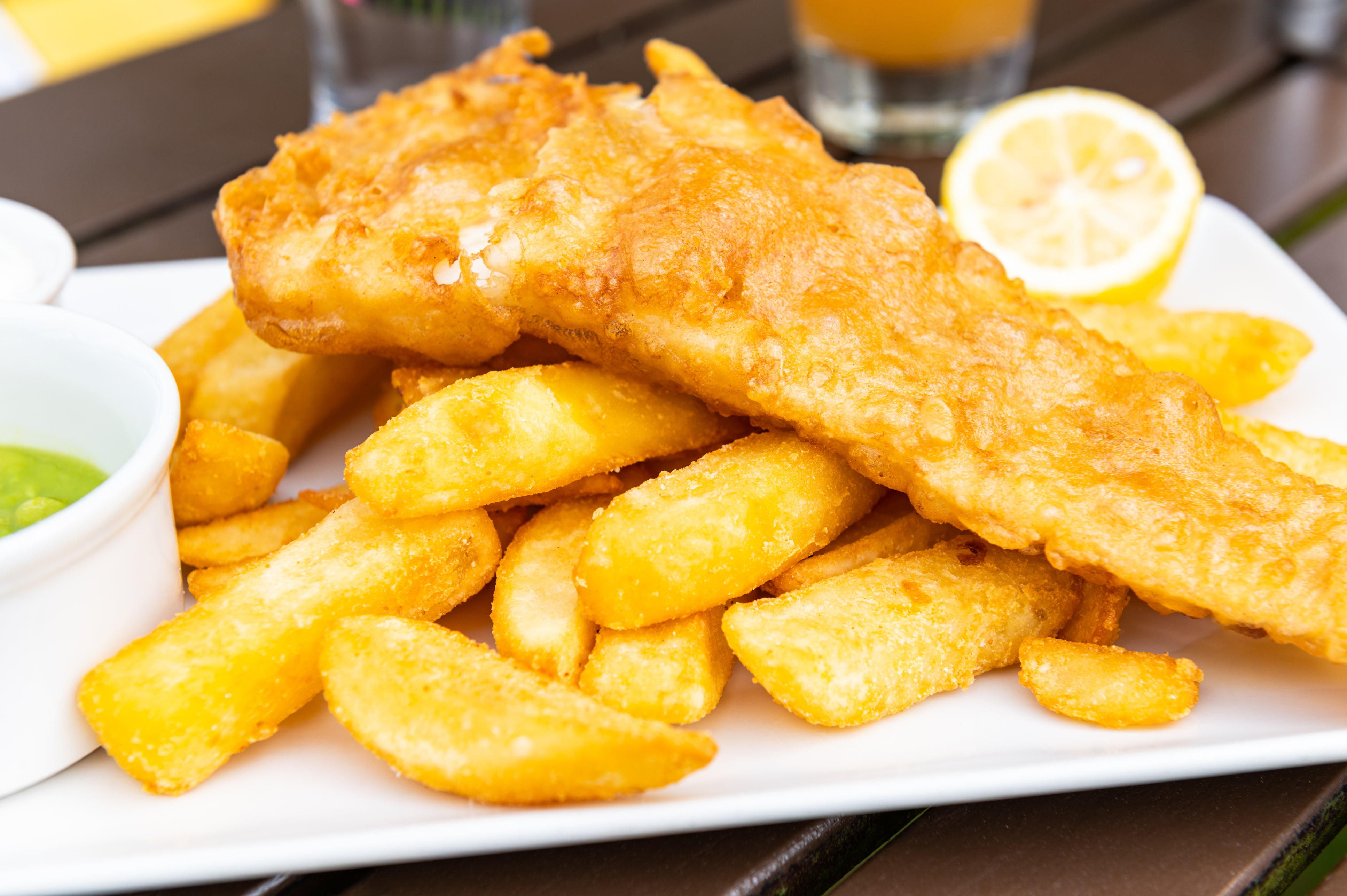 Fish and chips has increased in price and costs an average of £10 per portion