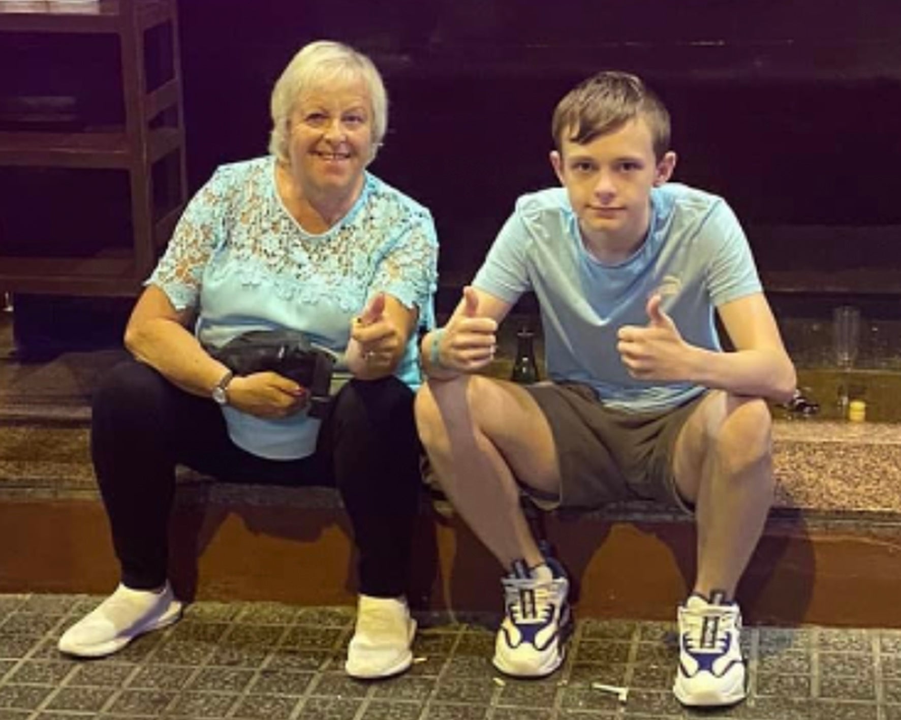 Mason with his grandmother, Gail.