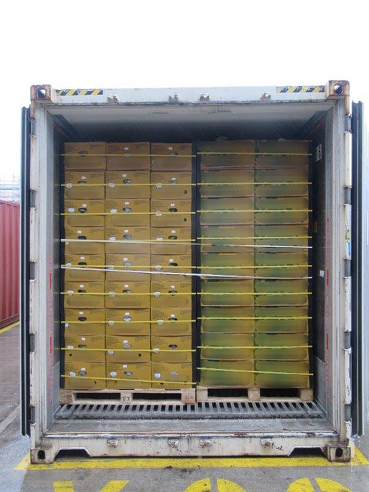 The back of the lorry the drugs were found in at Southampton Port