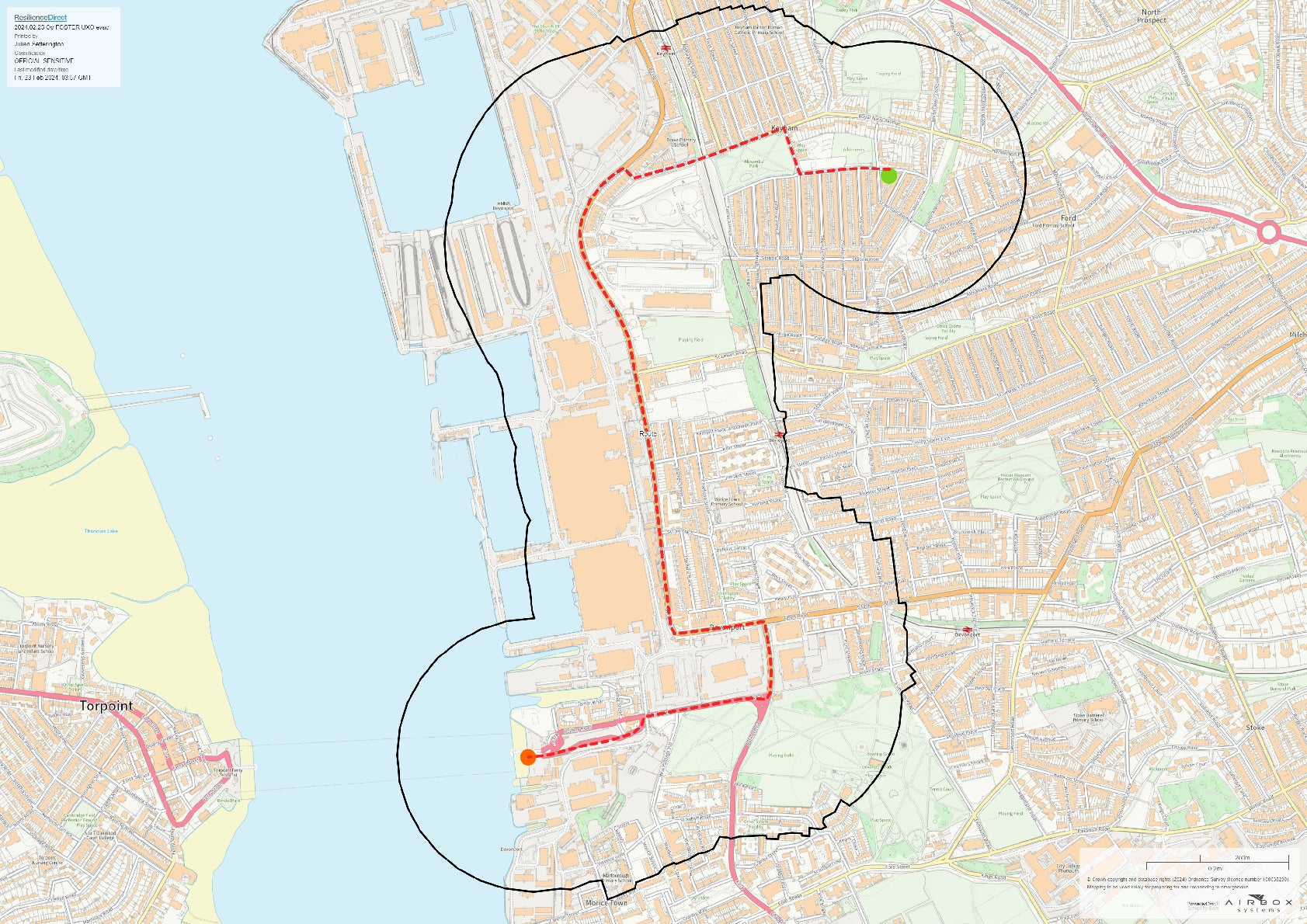 Here is the map of the convoy route and cordon