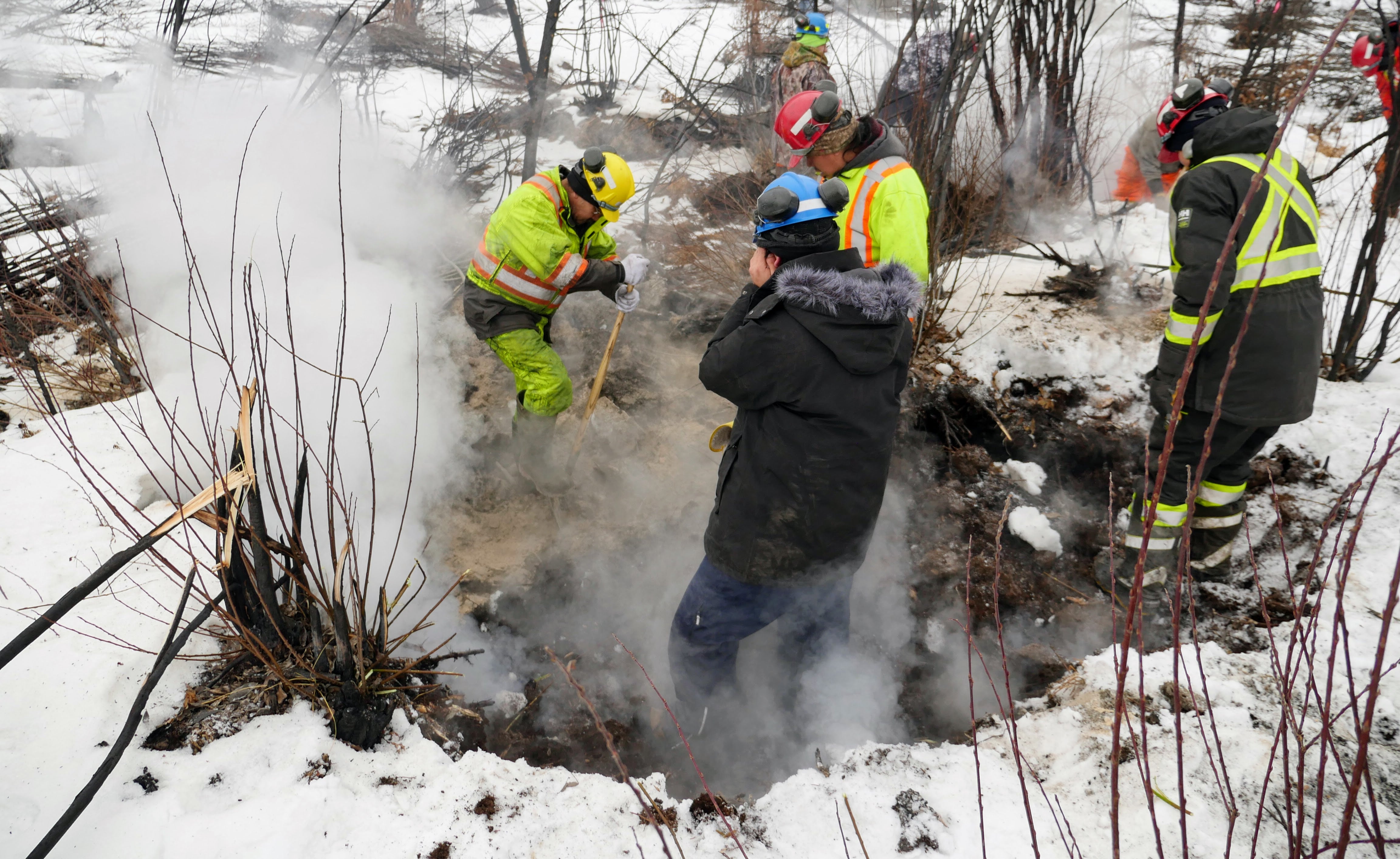 Alberta has declared an early start to wildfire season. Firefighters battle ‘zombie’ fires in Fox Lake that have persisted despite the cold and snow on 6 February