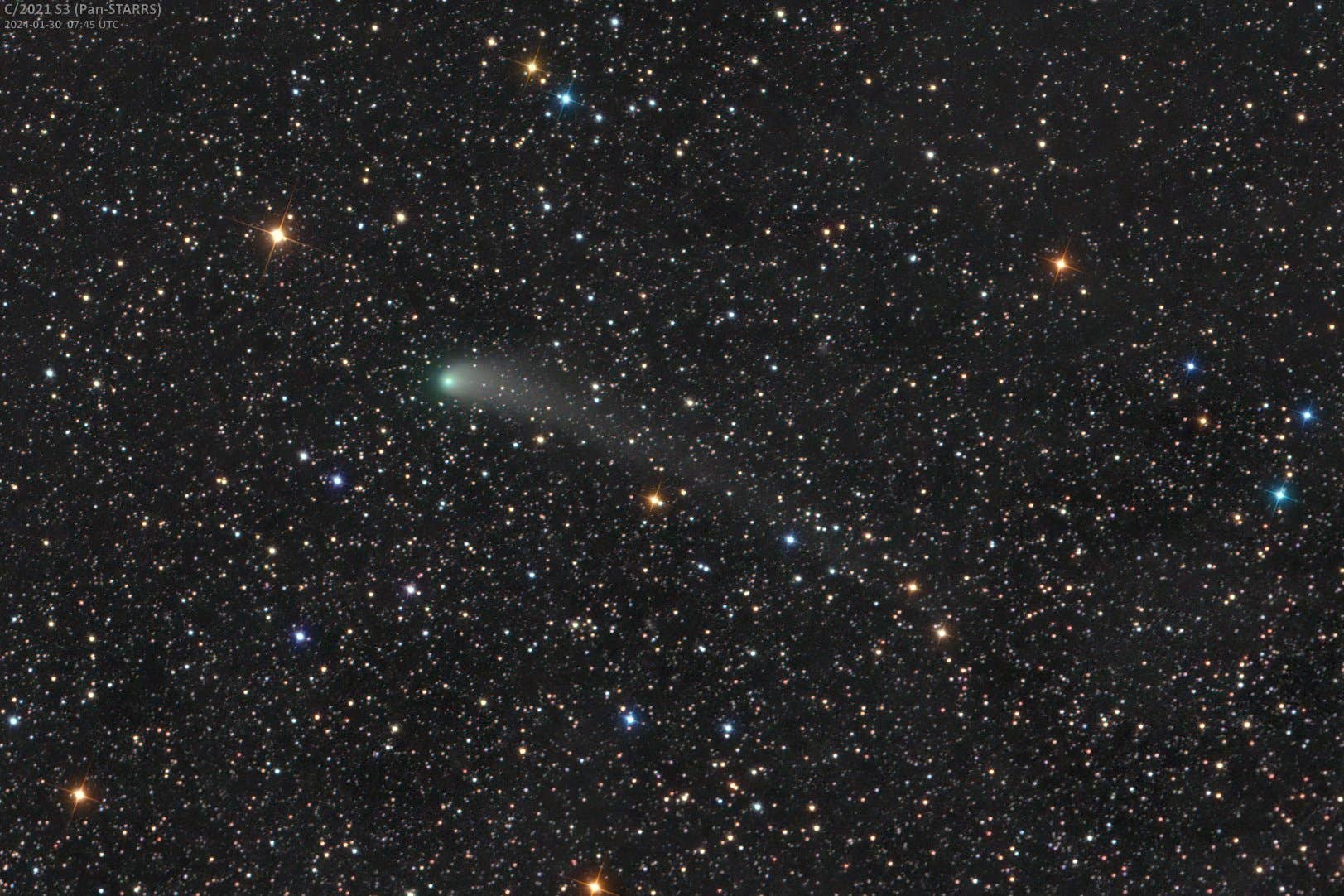 Photographers should look out for a fuzzy object to identify the head of the comet and a bright dash behind it to identify the tail (University of Reading/PA)