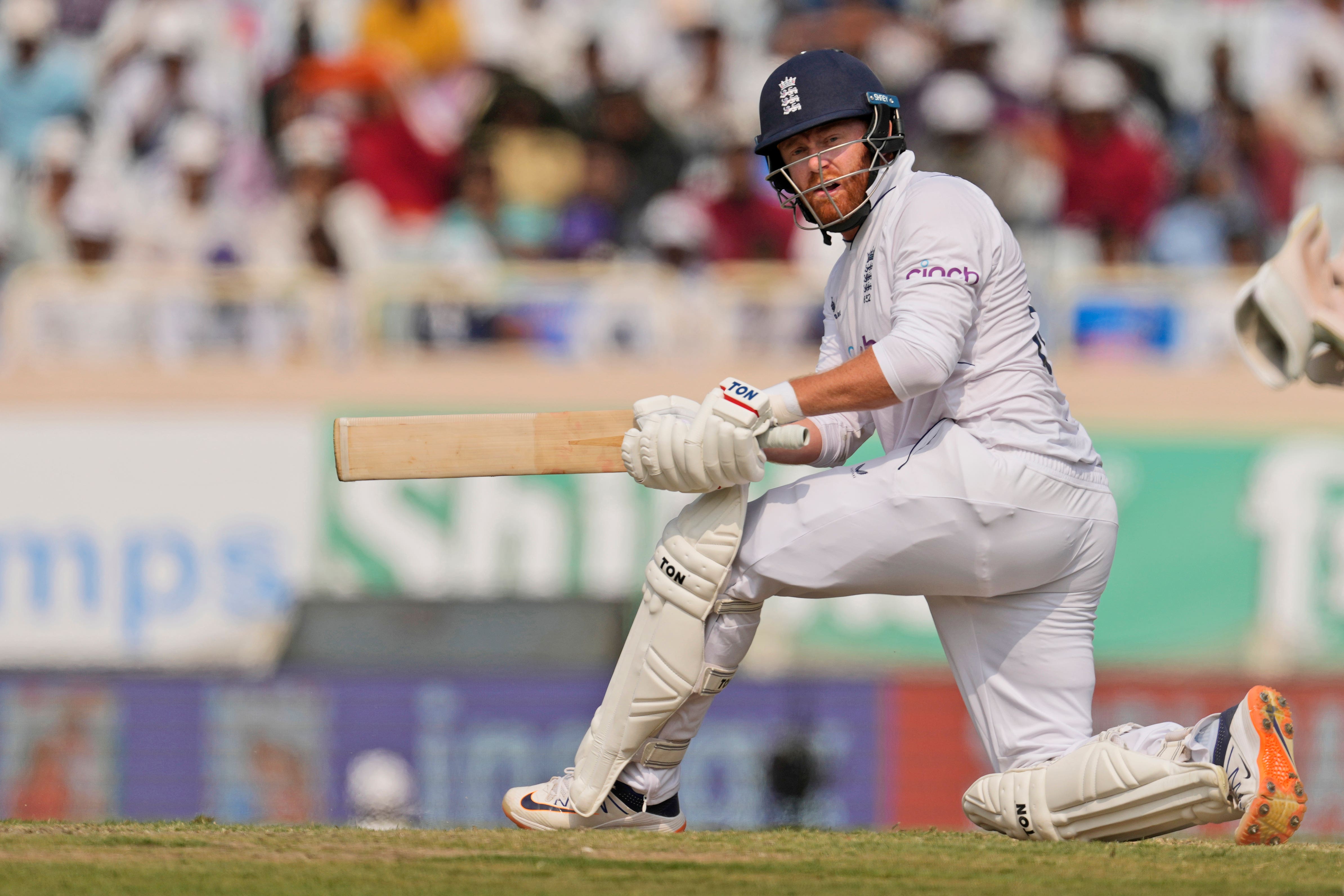 Jonny Bairstow was unbeaten on 30 (Ajit Solanki/AP)