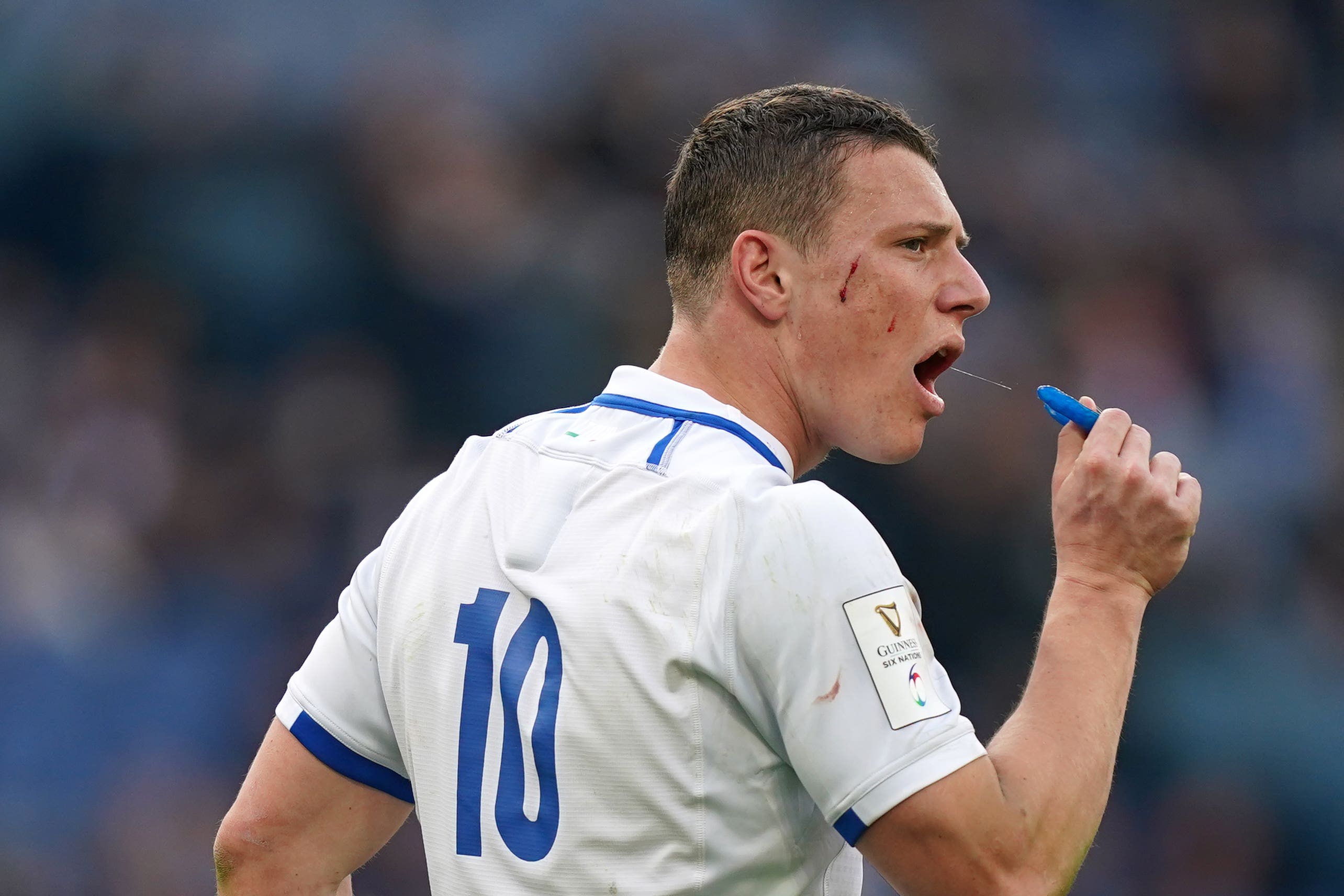 Paolo Garbisi missed an injury time penalty kick to give Italy a historic Six Nations victory over France (Mike Egerton/PA)