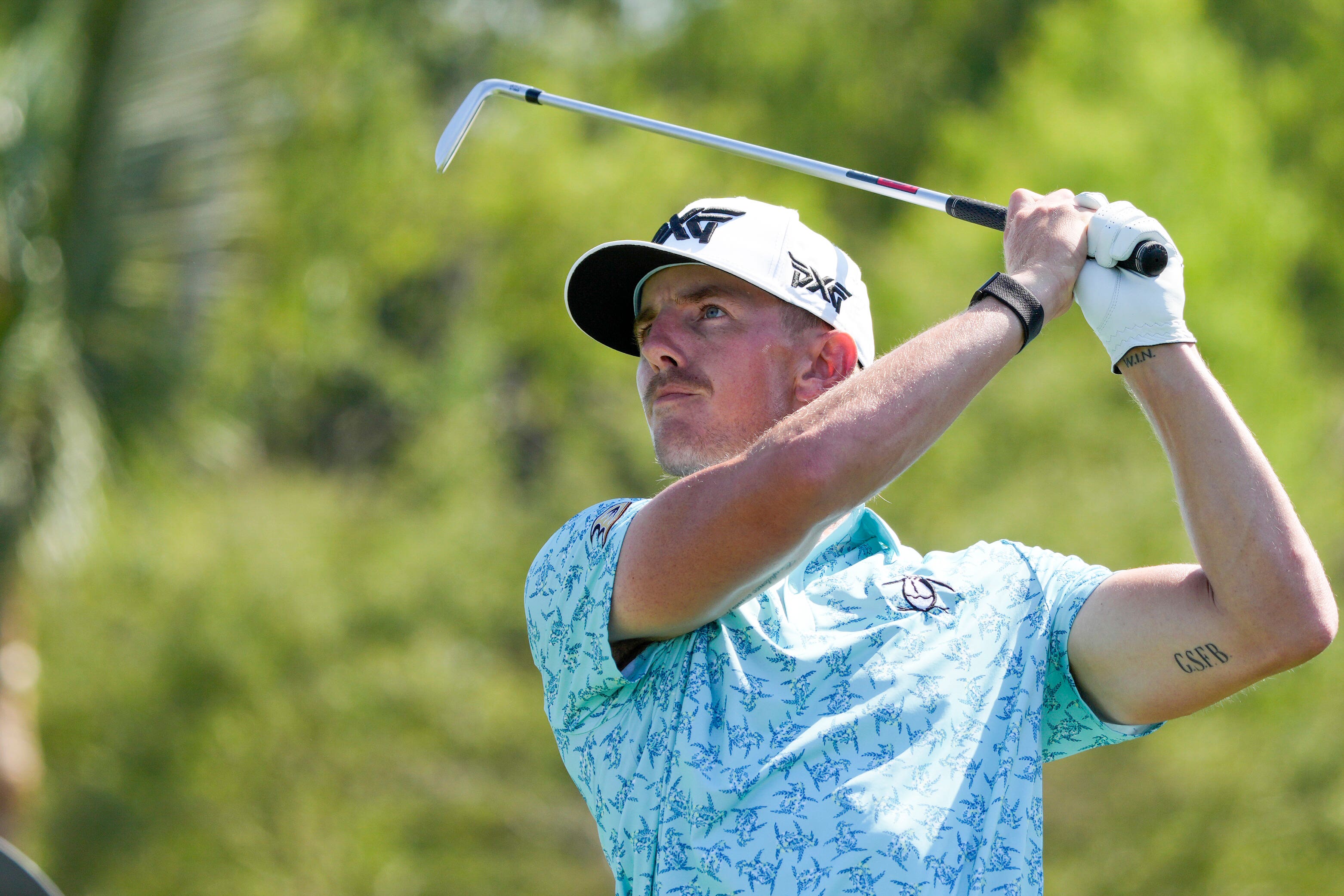 Jake Knapp tees off on the 11th hole during the final round (Fernando Llano/AP)