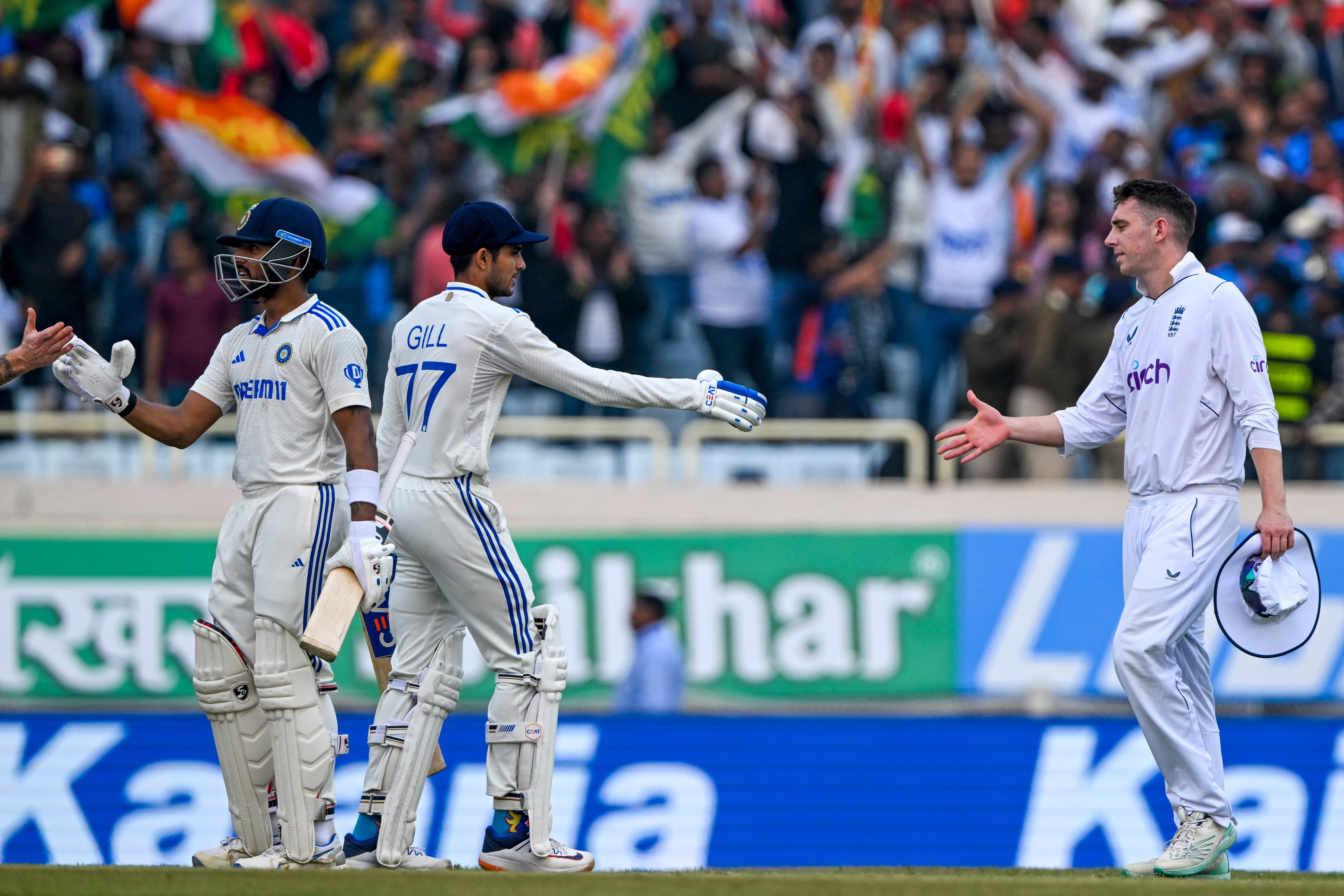 India’s Dhruv Jurel, left, and Shubman Gill wrapped up victory