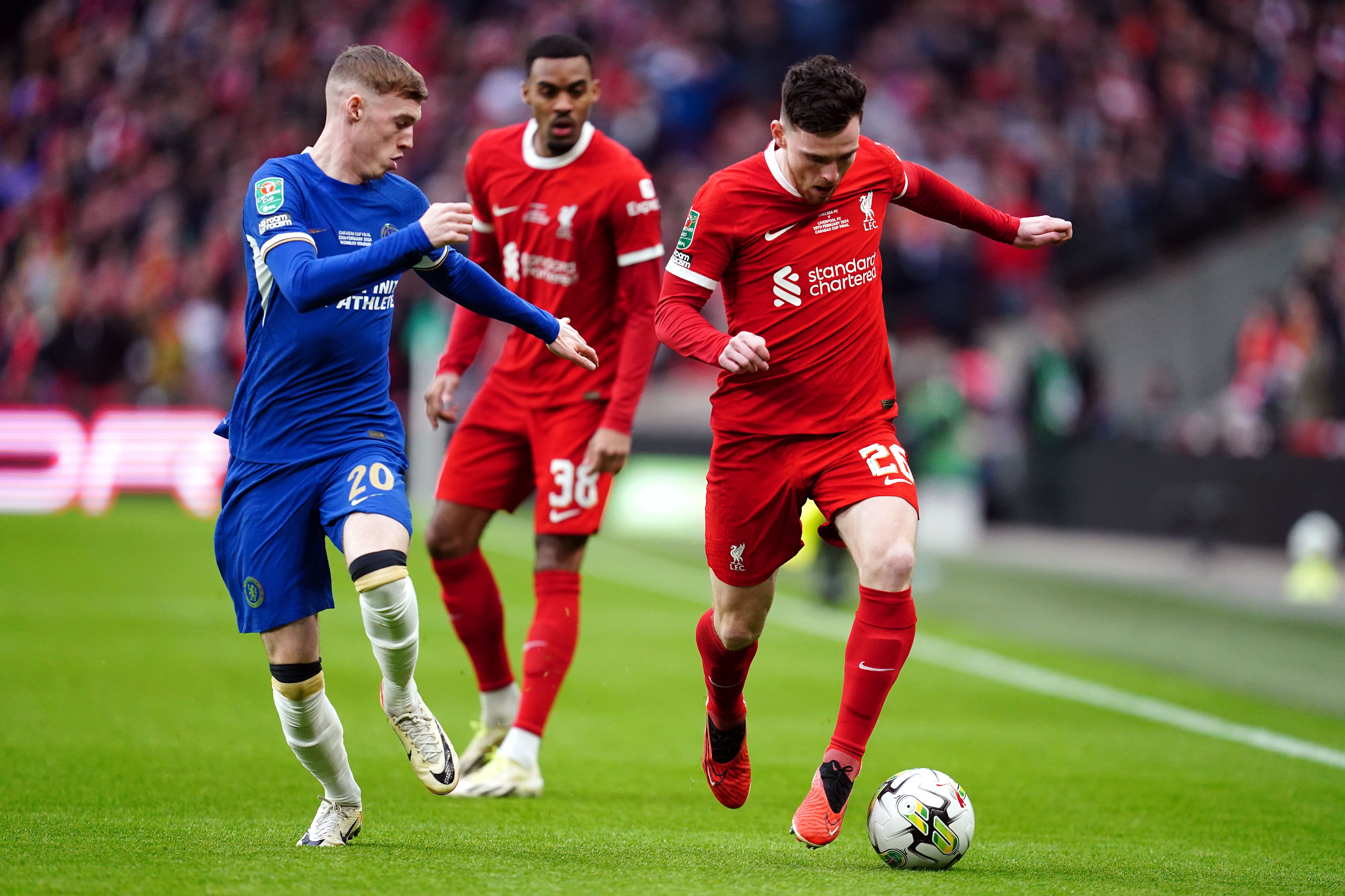 Andy Robertson played 87 minutes at Wembley (Nick Potts/PA)