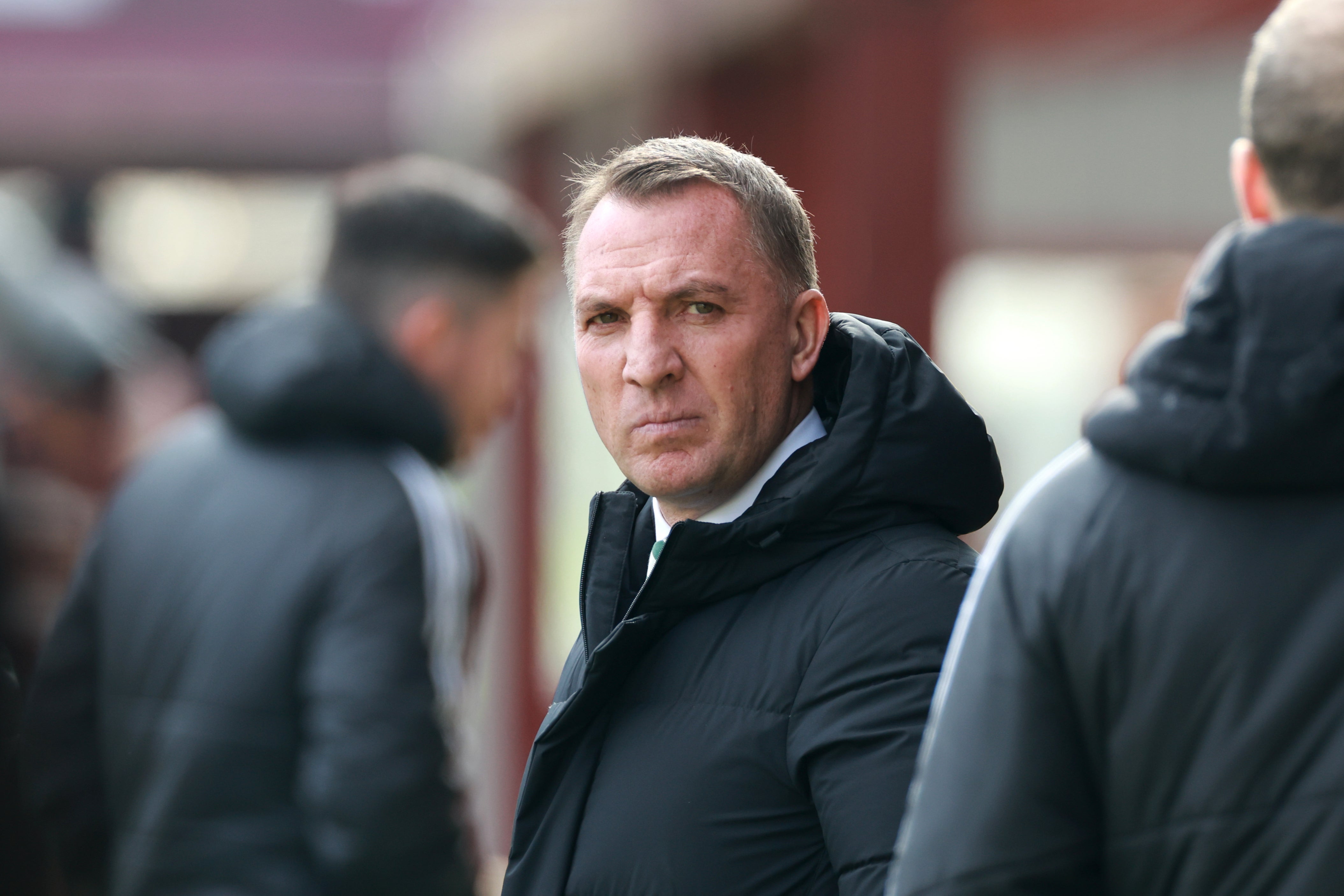 Brendan Rodgers on the touchline at Motherwell’s Fir Park Stadium