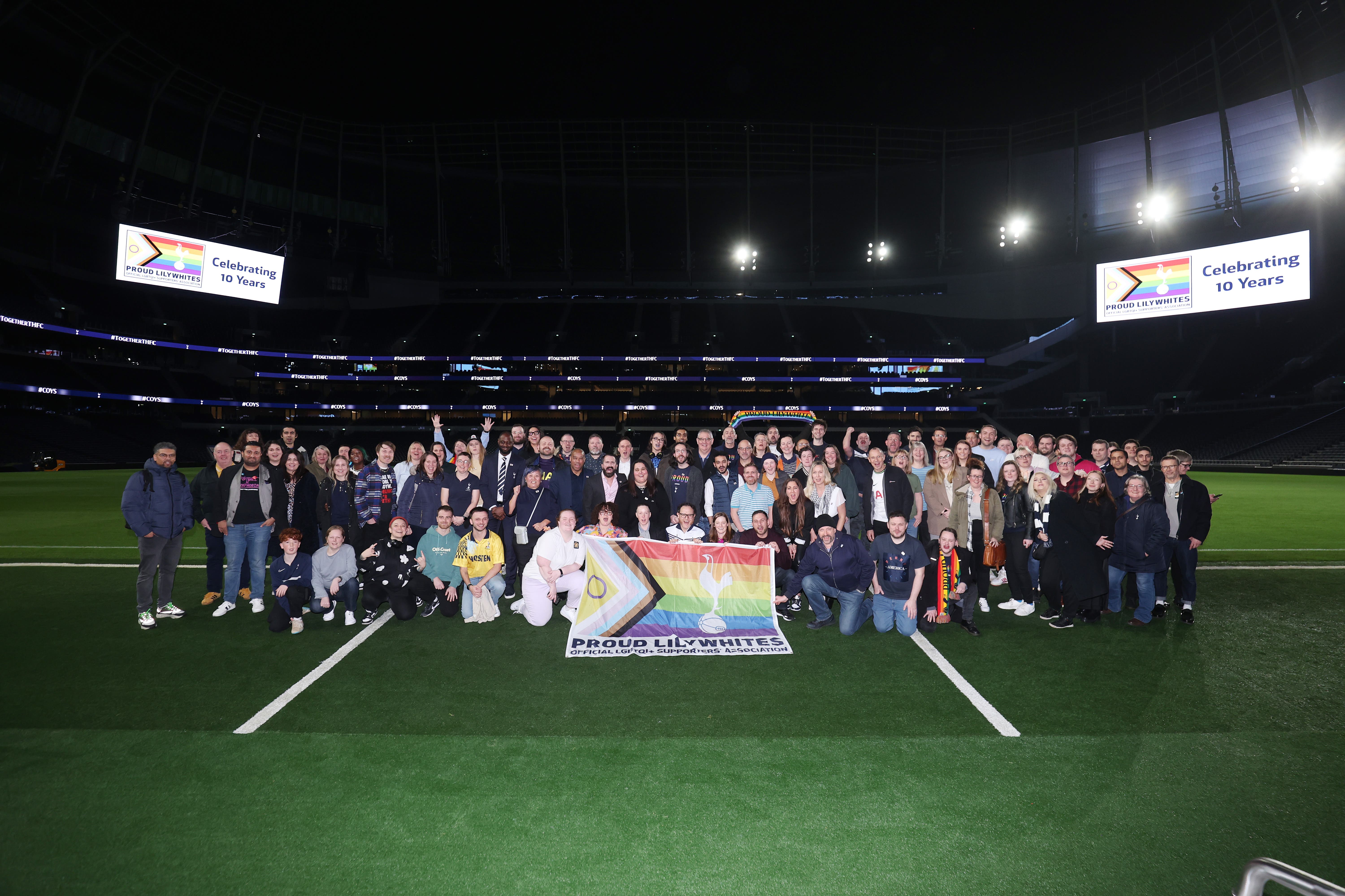 A celebration event for Proud Lilywhites 10th anniversary was held at Tottenham Hotspur Stadium on February 15 (Tottenham Hotspur/Handout/PA)