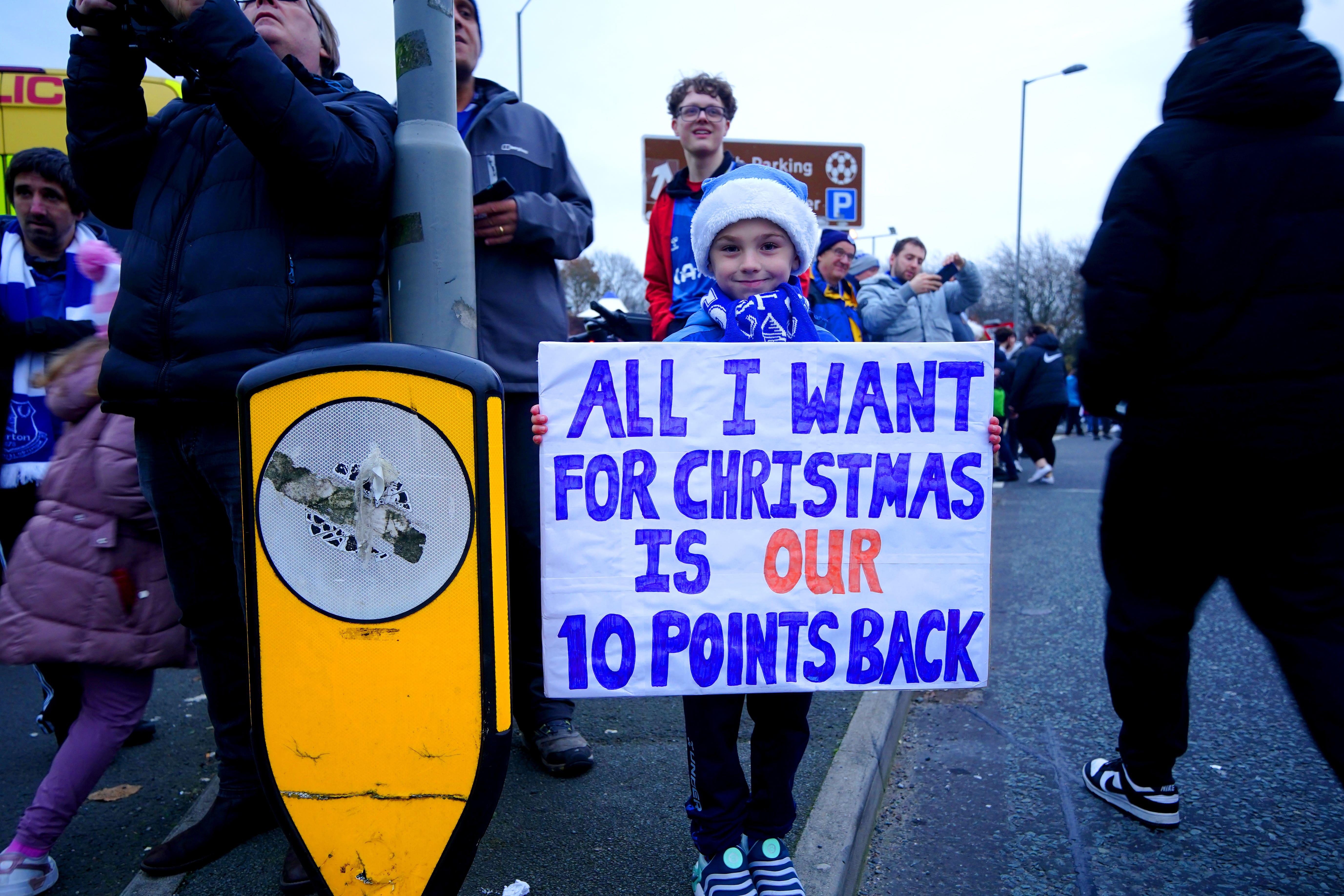 Everton fans have held protests over the original points sanction imposed in November (Peter Byrne/PA)