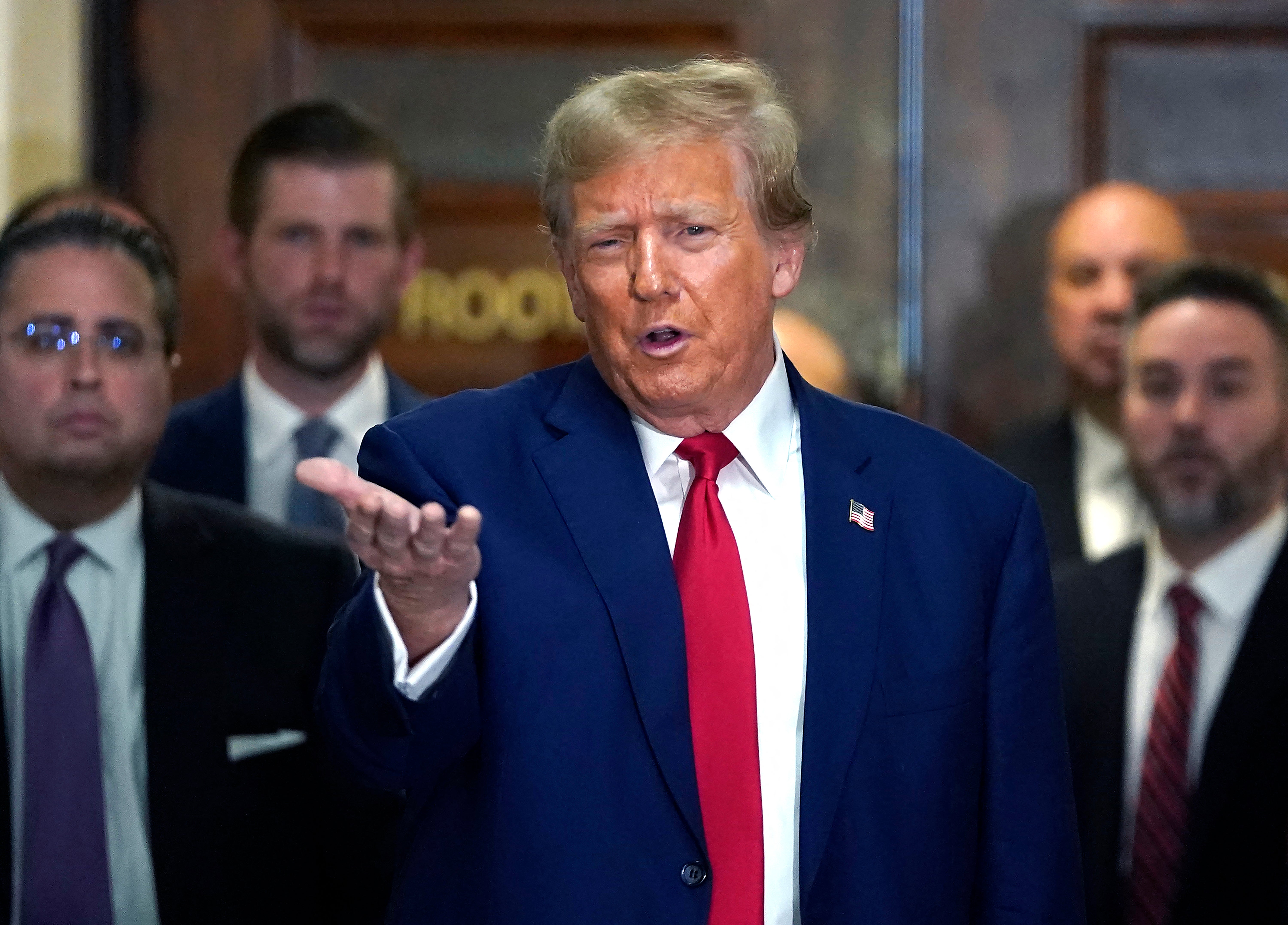 Donald Trump appears inside New York County Supreme Court for the conclusion of his civil fraud on 11 January