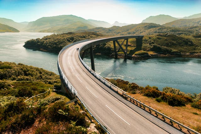 <p>Kylesku Bridge along the NC500 in Northern Scotland</p>