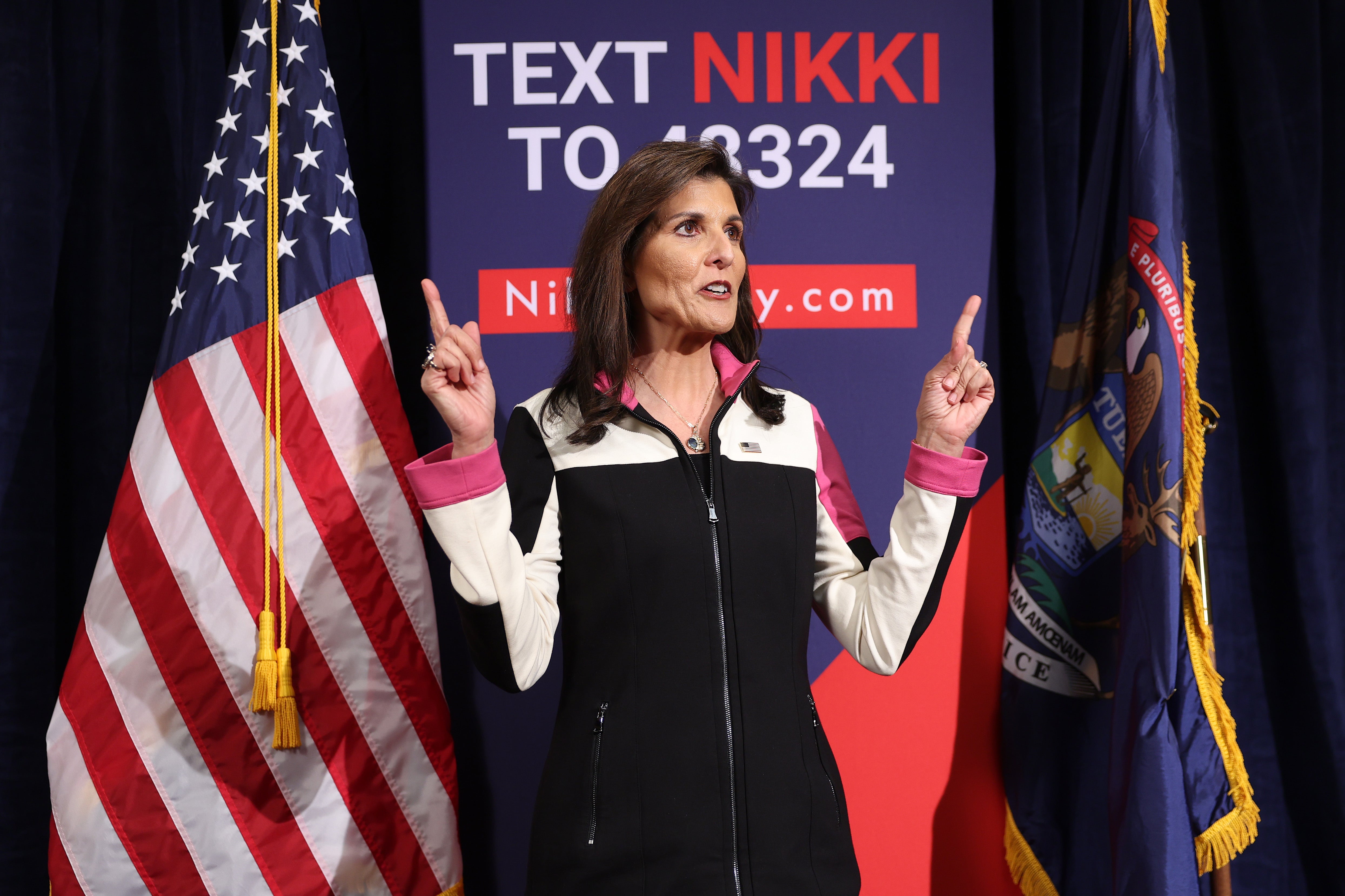 Nikki Haley speaks to supporters