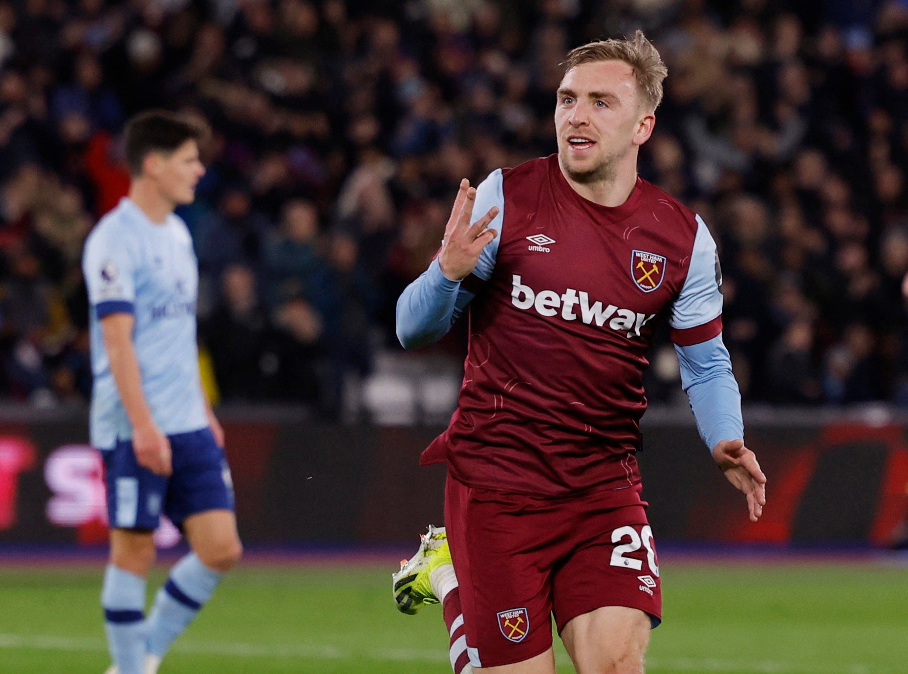 Bowen celebrates his hat-trick