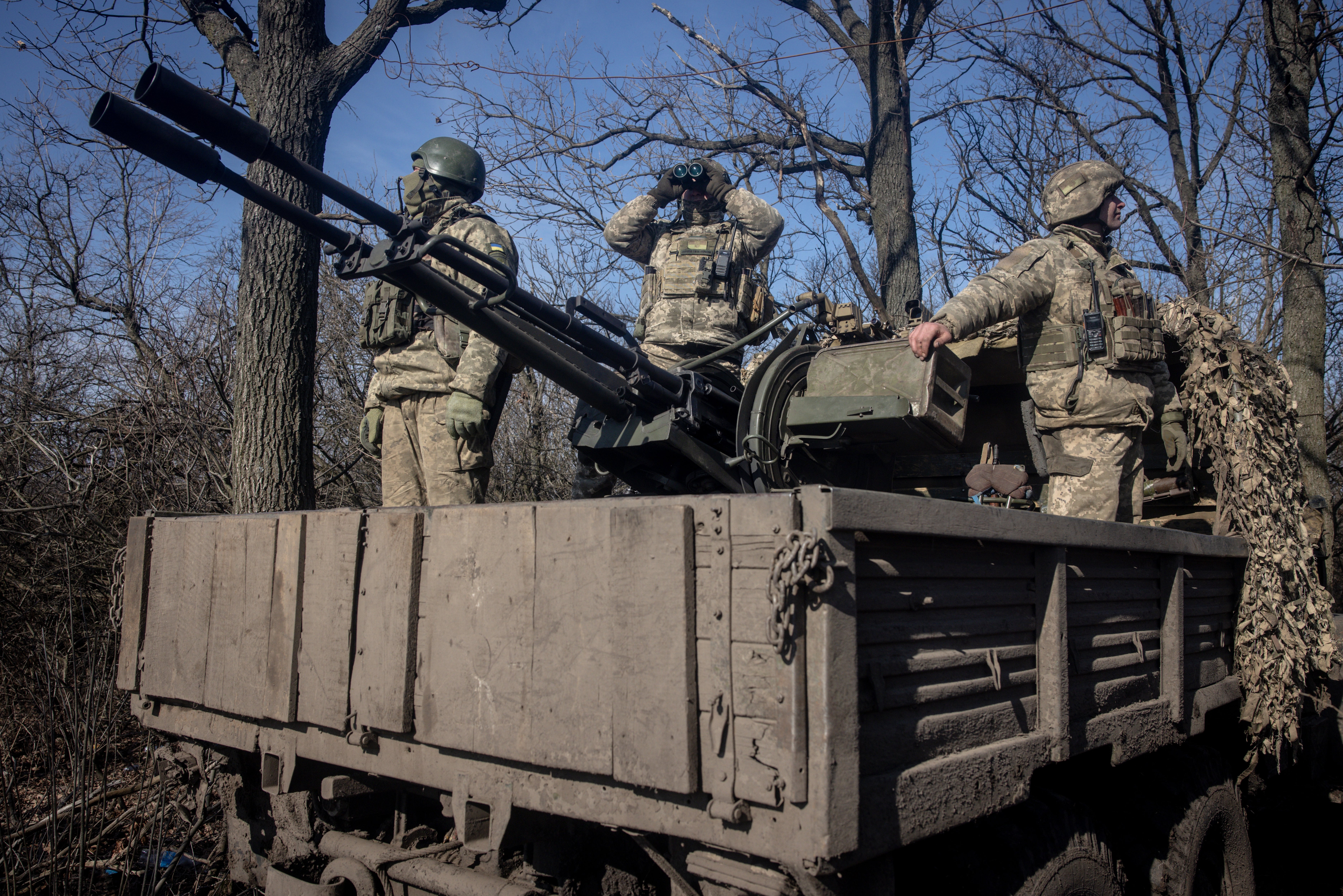 Ukrainian troops on the frontline