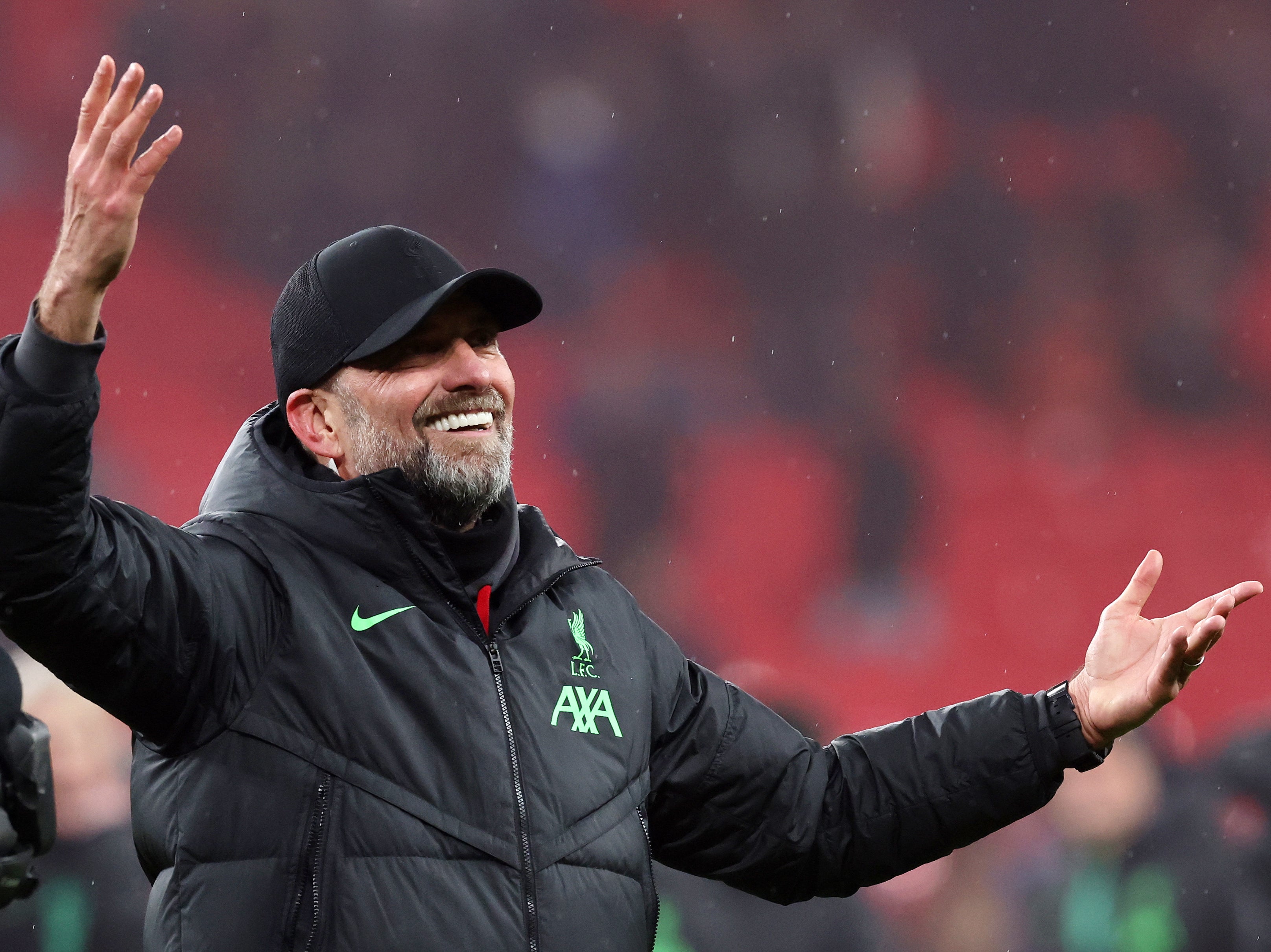 Jurgen Klopp celebrates winning the Carabao Cup