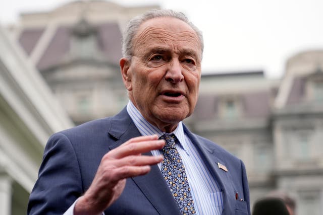 <p>Senator Chuck Schumer attends a press conference </p>