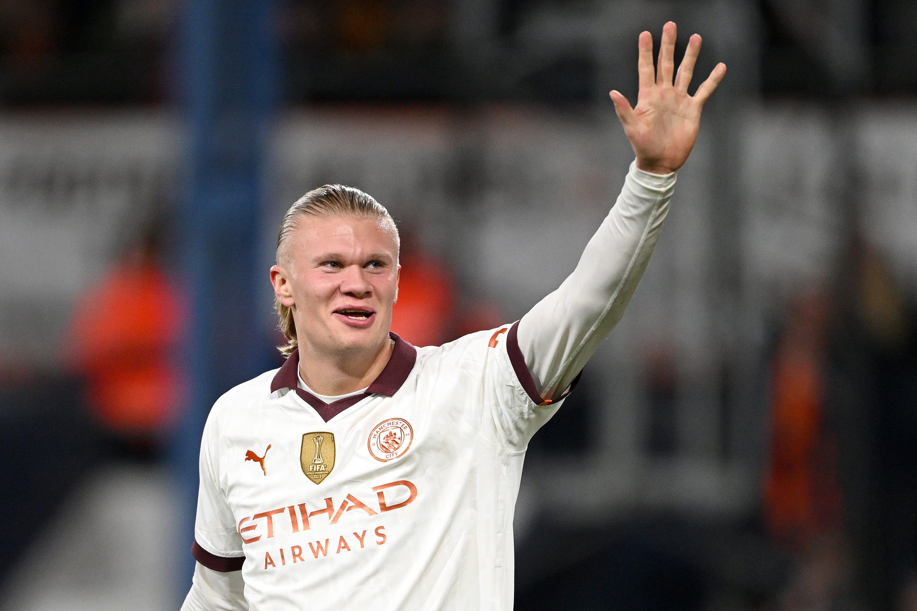 Erling Haaland scored five goals as Man City thrashed Luton