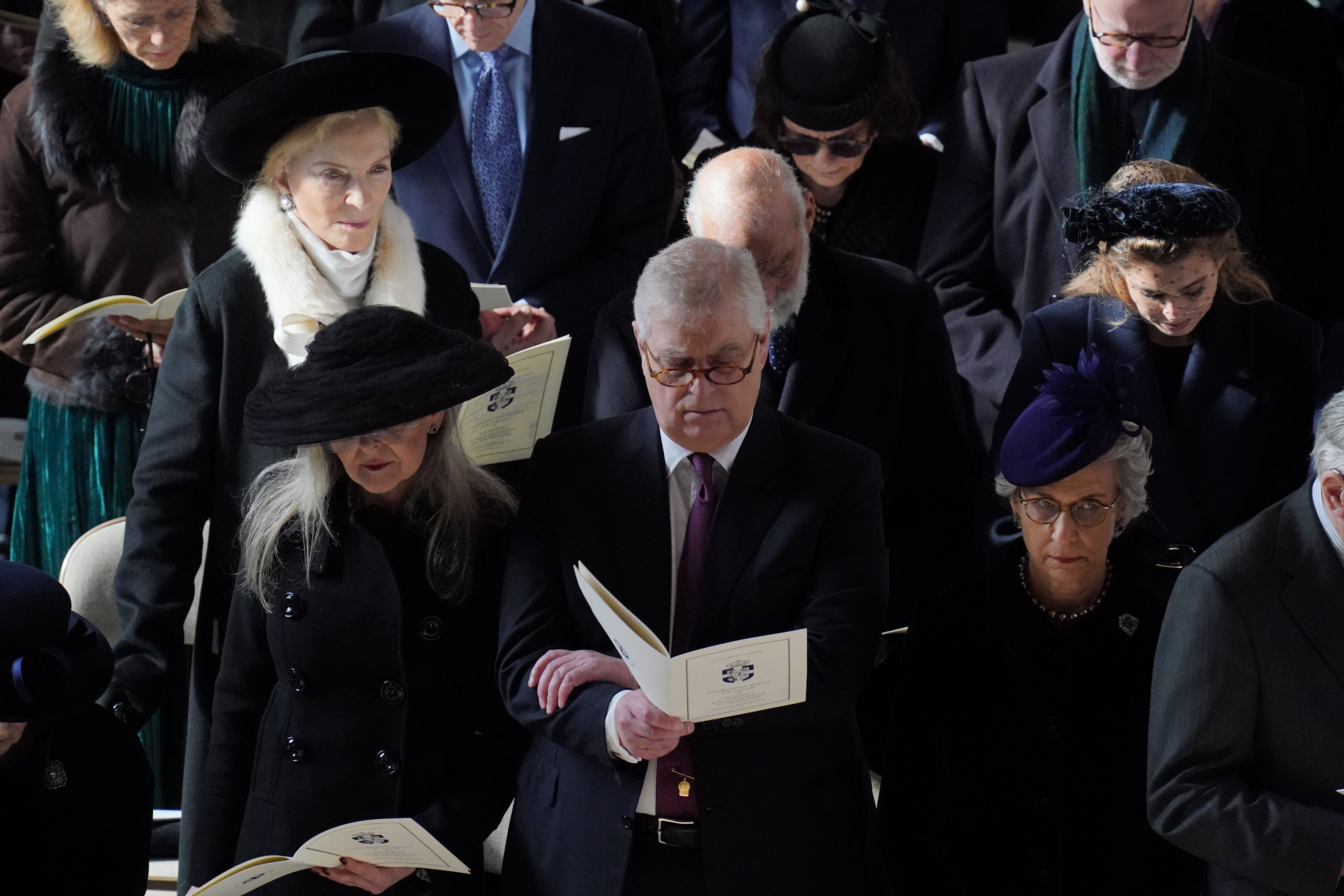 Andrew reads from the service book at the thanksgiving ceremony for Constantine at St George’s Chapel