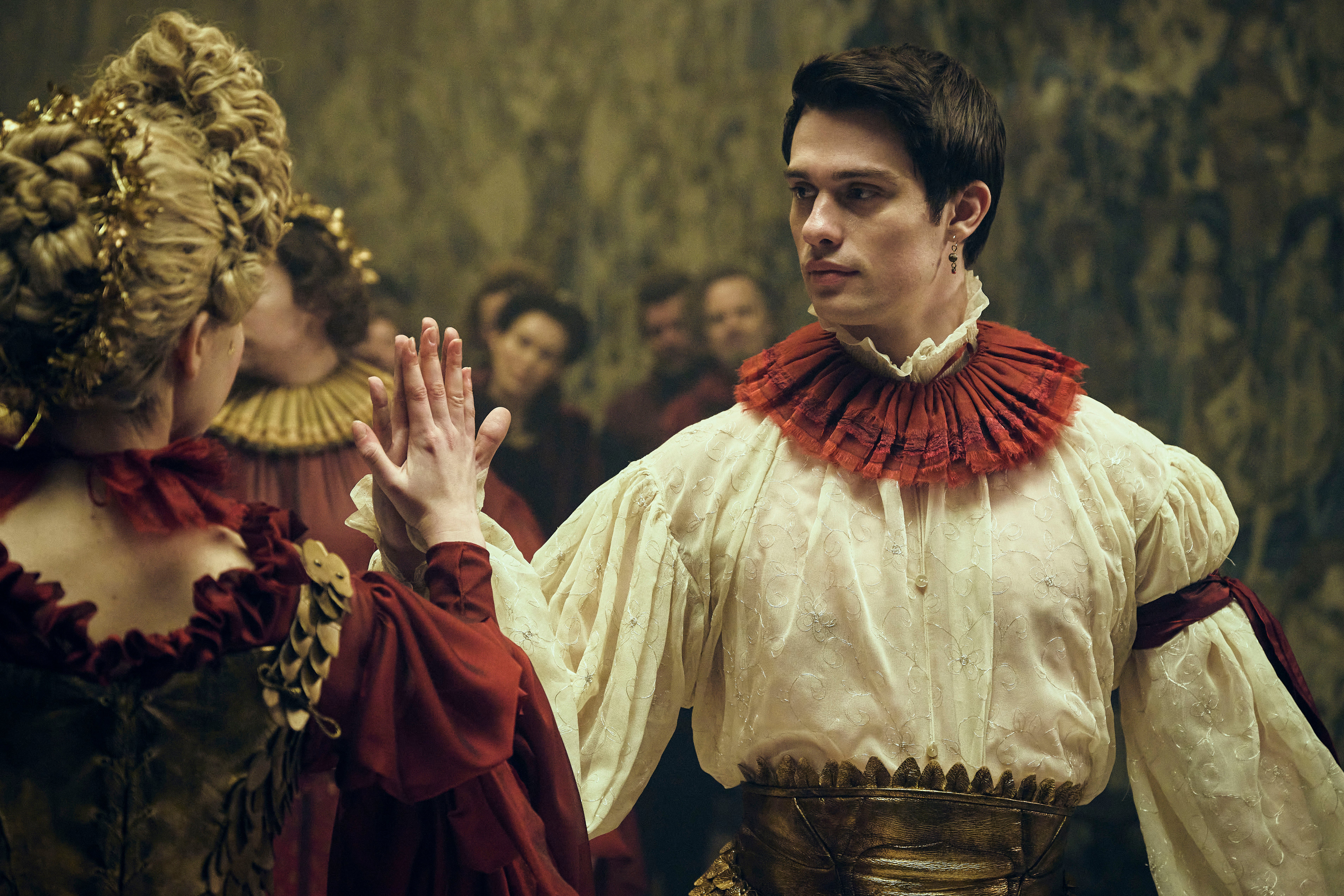 Nicholas Galitzine as the king’s adored secret lover, George Villiers