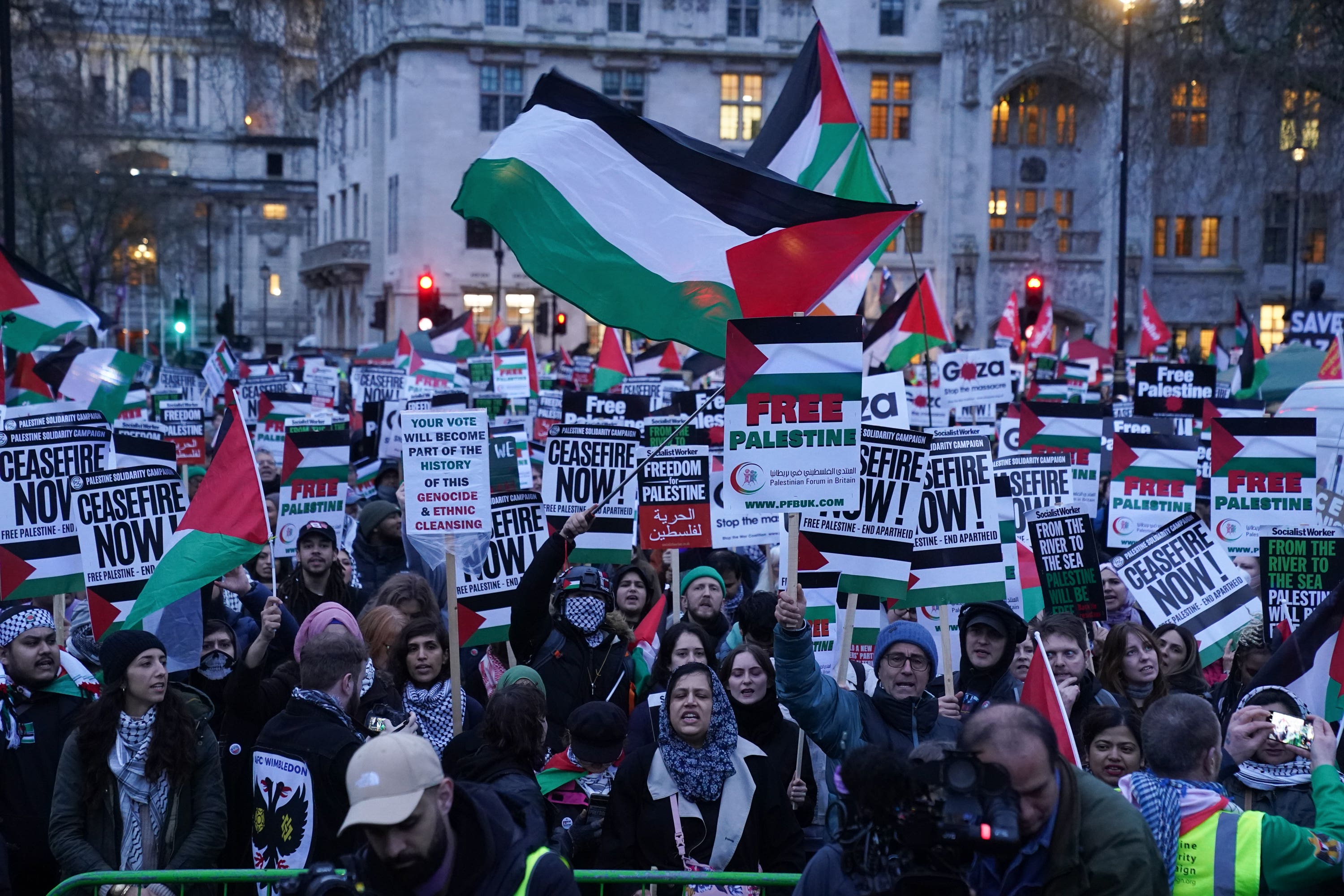 Pro-Palestine marches have been a regular occurrence since the Israel-Hamas conflict started in October (Lucy North/PA)