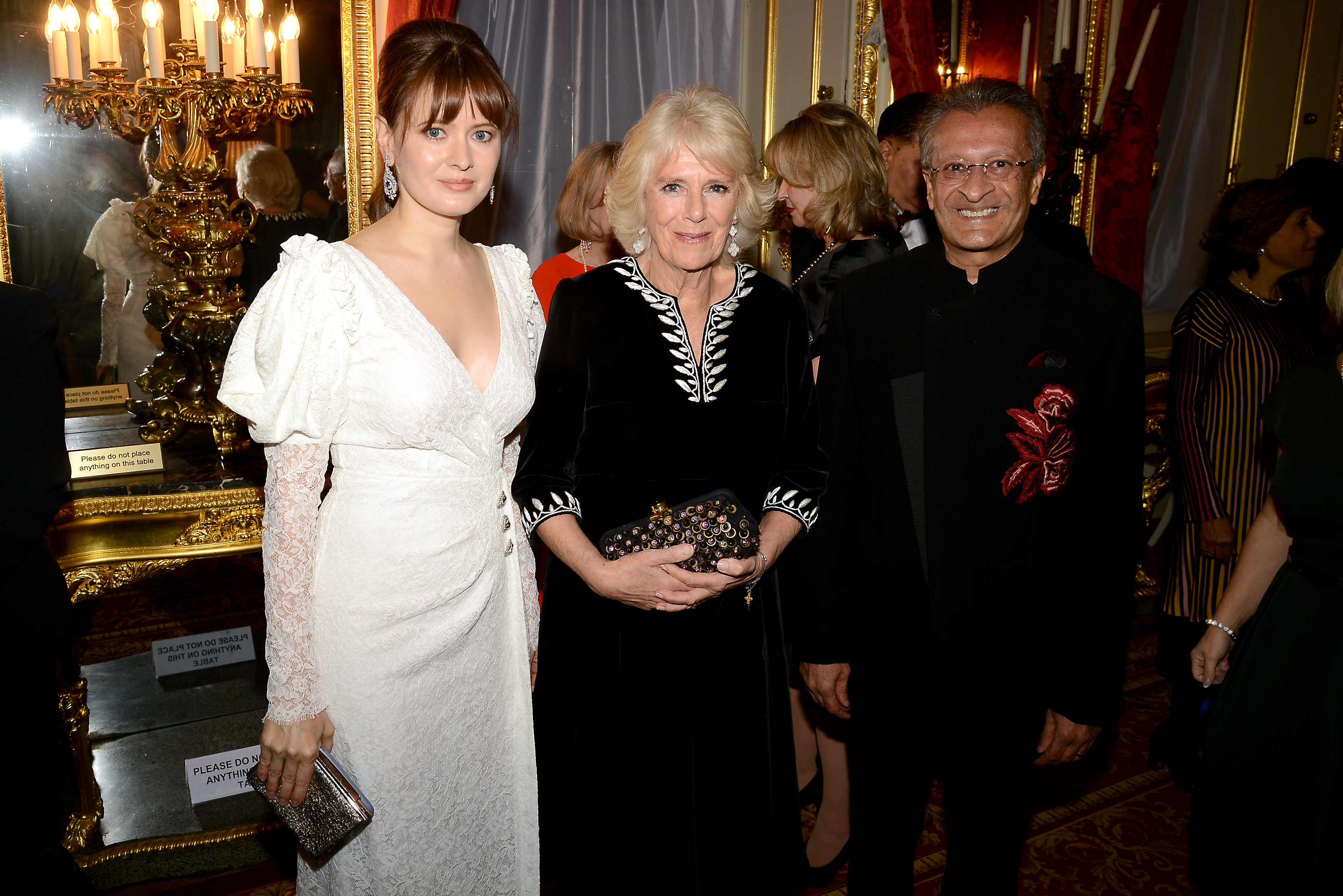 Nadia Amersi with Camilla, then Duchess of Cornwall, and Mohamed Amersi at a National Osteoporosis Society event in London in 2018