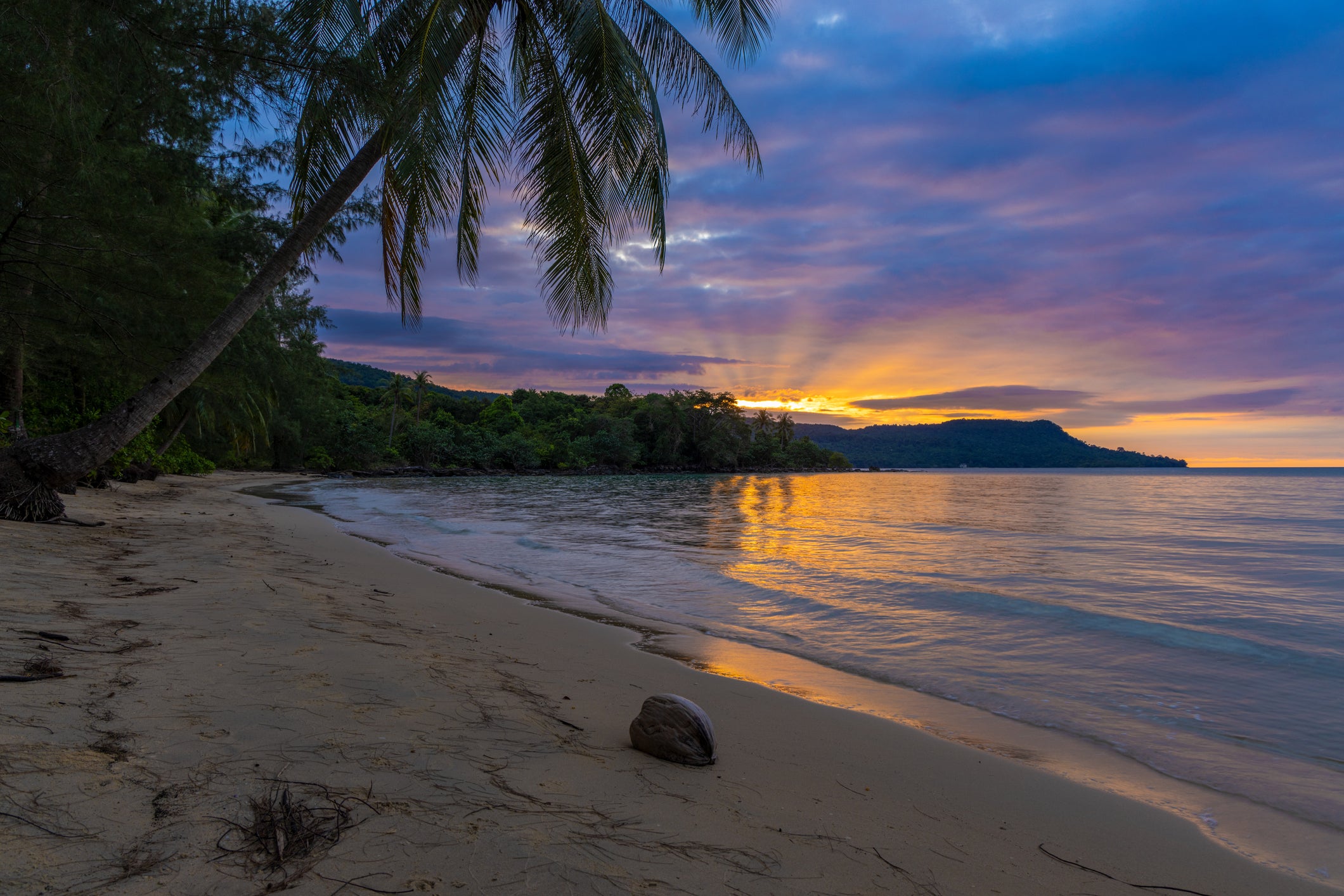 You’ll find Lonely Beach in the far north of Koh Rong, backed by lush forest