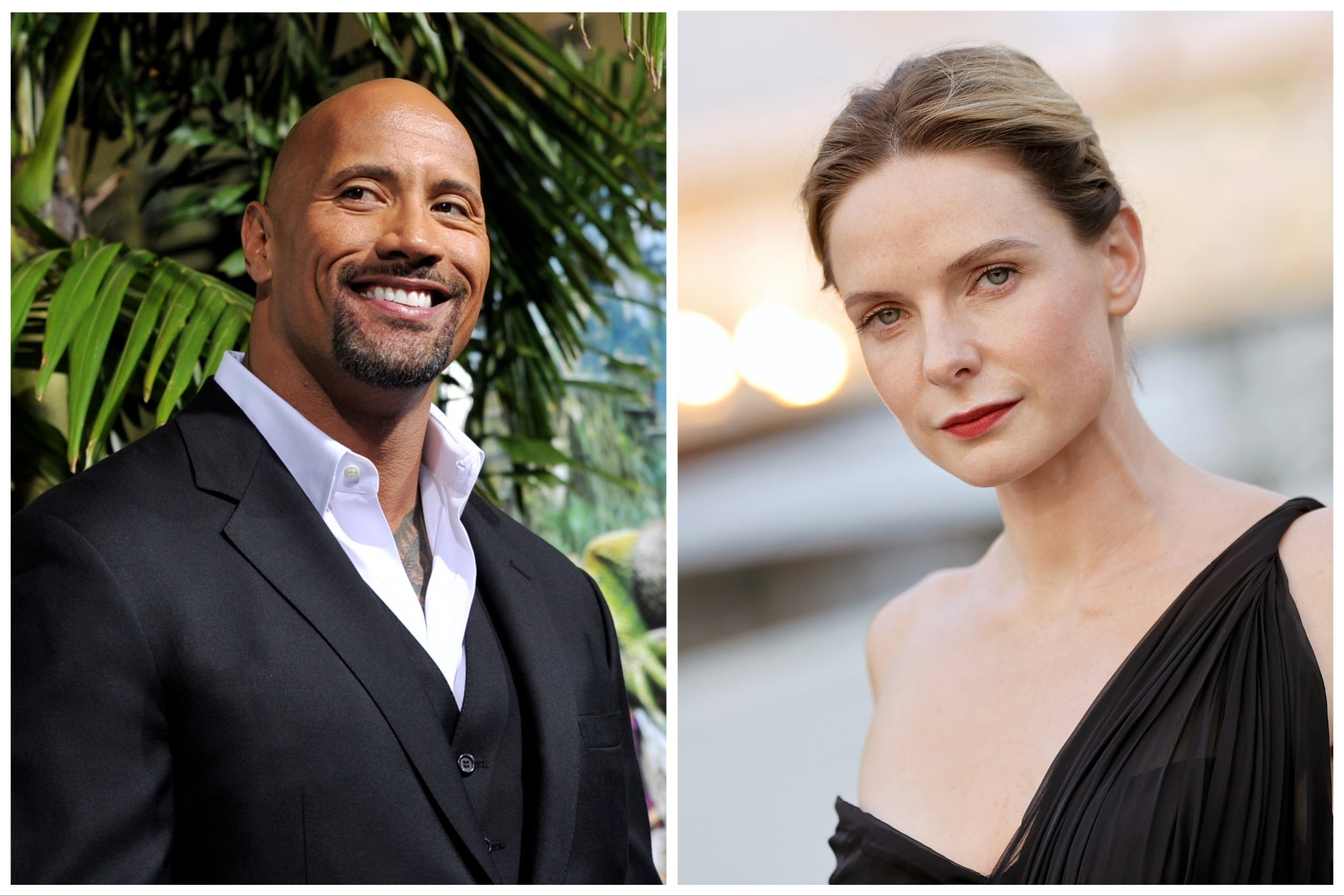 Dwayne Johnson (left) and Rebecca Ferguson