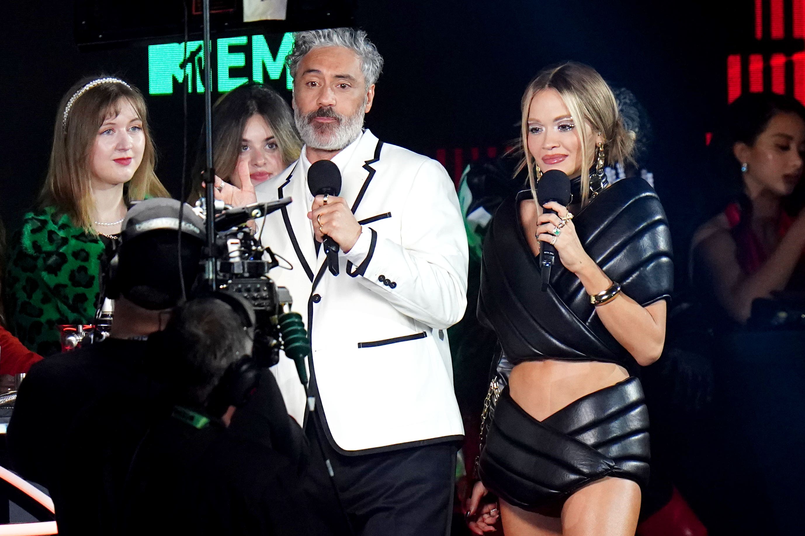 Husband and wife Taika Waititi and Rita Ora hosted the last MTV Europe Music Awards in 2022 (Ian West/PA)