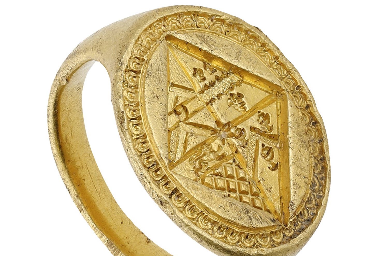 A ring found by a metal detectorist in a field near Diss in Norfolk is to be sold at auction with an estimate of £14,000 to £16,000 (Noonans/PA)