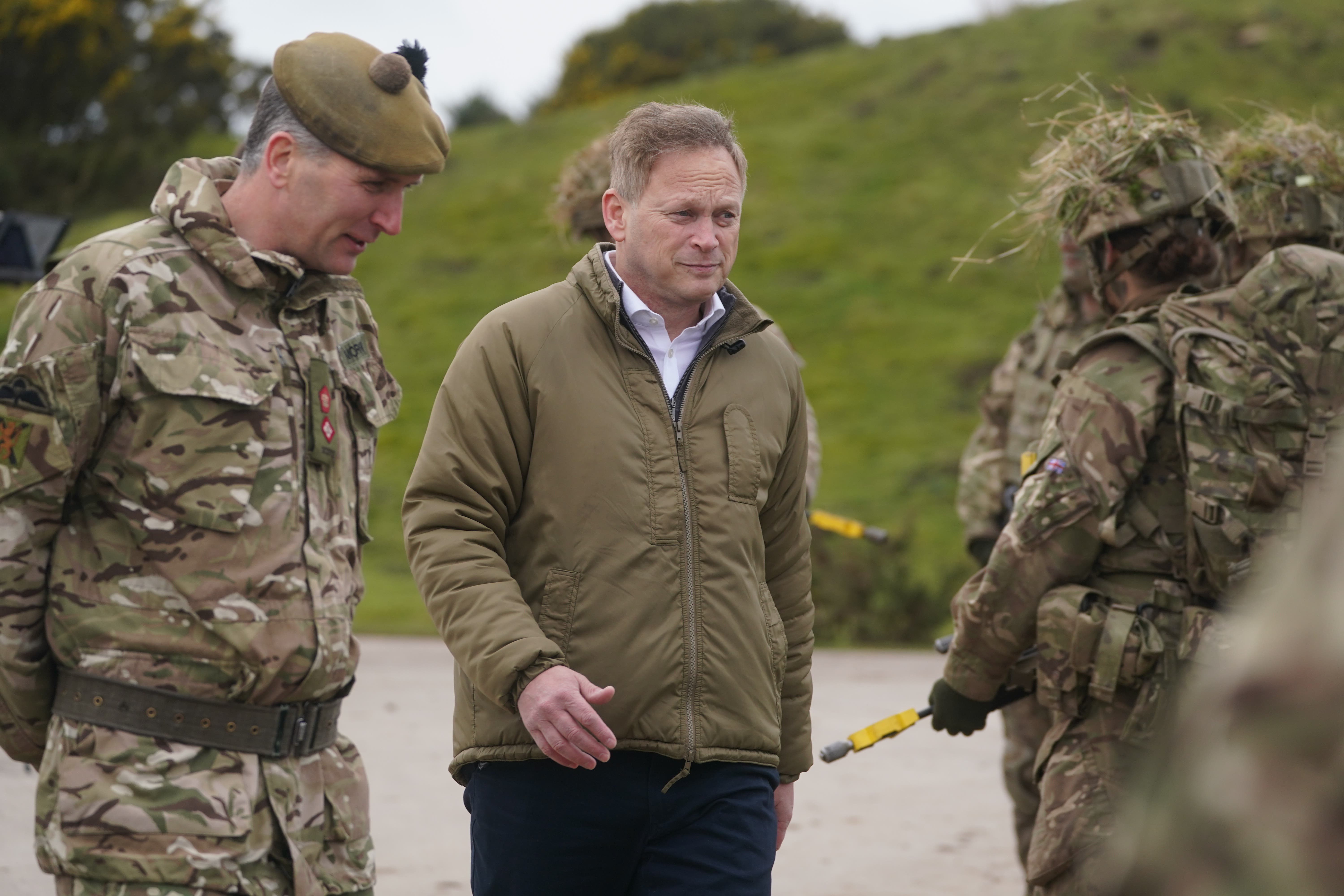 Defence Secretary Grant Shapps during a visit to Catterick Garrison, in North Yorkshire (Owen Humphreys/PA)