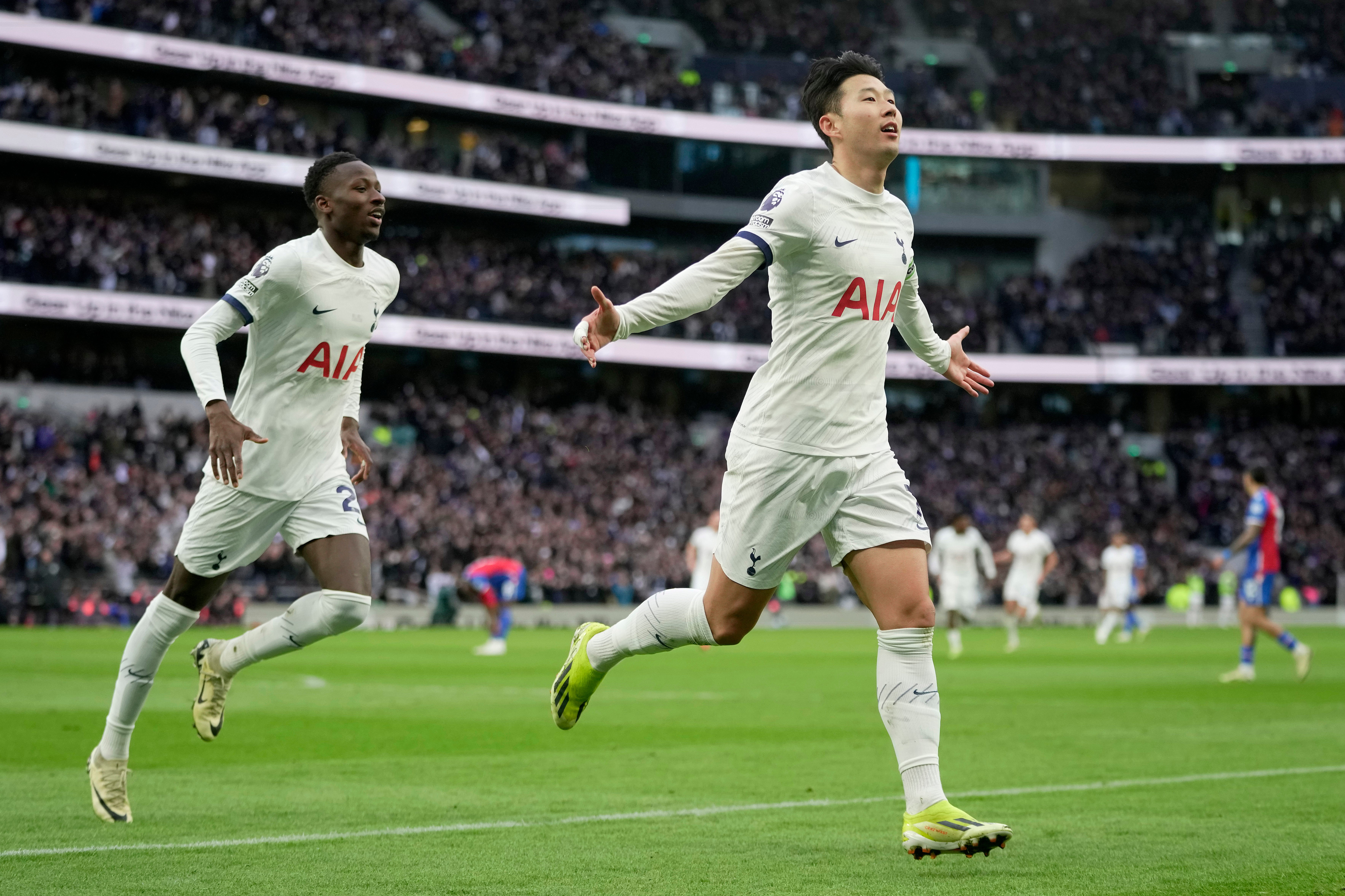 Son Heung-min scored his side’s third goal of the game