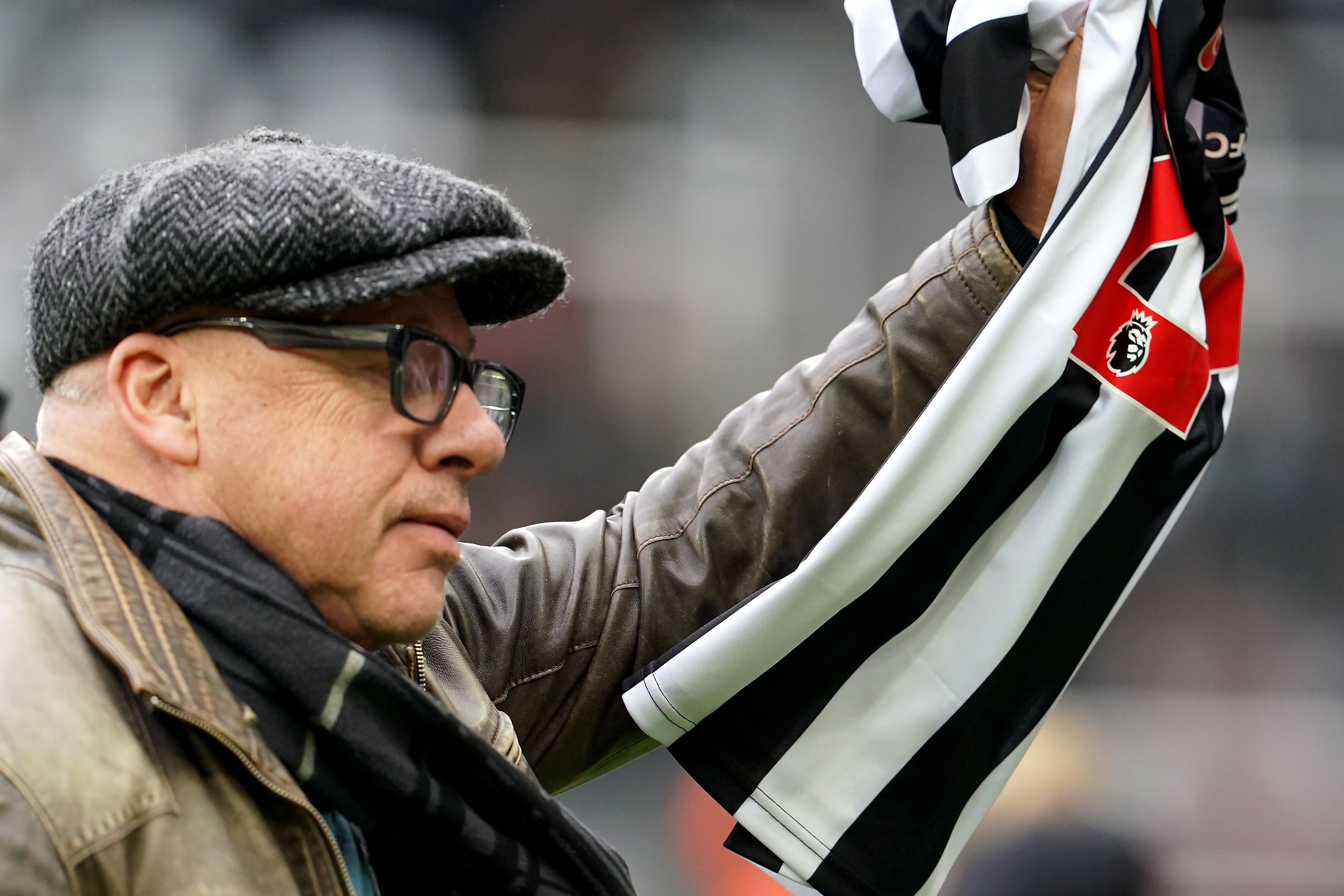 Singer-songwriter Mark Knopfler poses for photographers at the ground ahead of the Premier League match at St. James’ Park, Newcastle upon Tyne. Picture date: Saturday March 2, 2024.