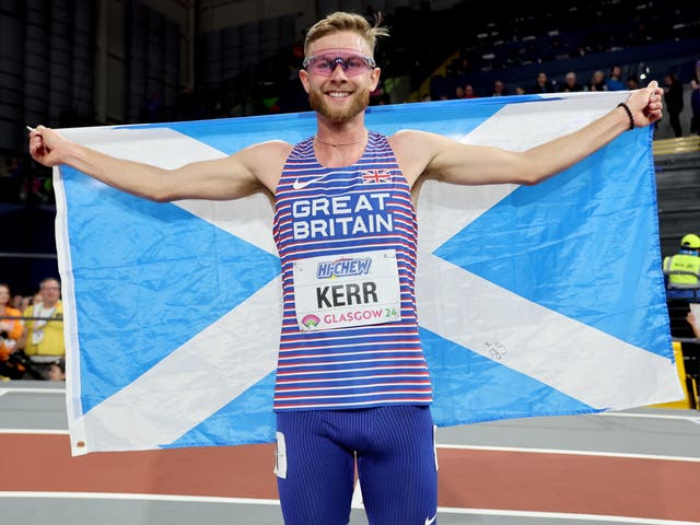 <p>Josh Kerr won gold at the World Athletics Indoor Championships</p>