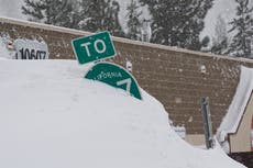 More mountain snow expected even as powerful blizzard moves out of Northern California