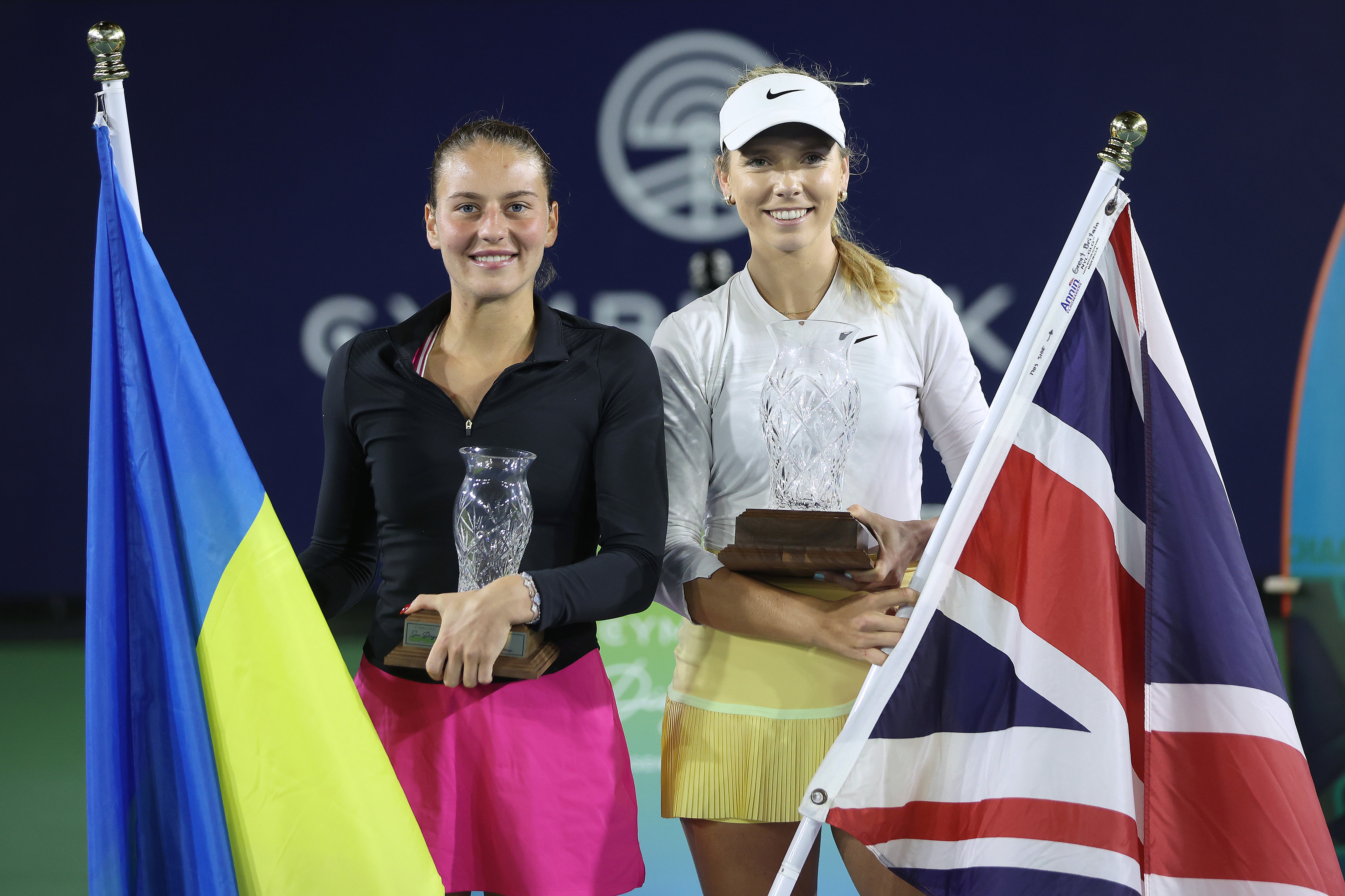 Boulter (right) and Kostyuk after the final