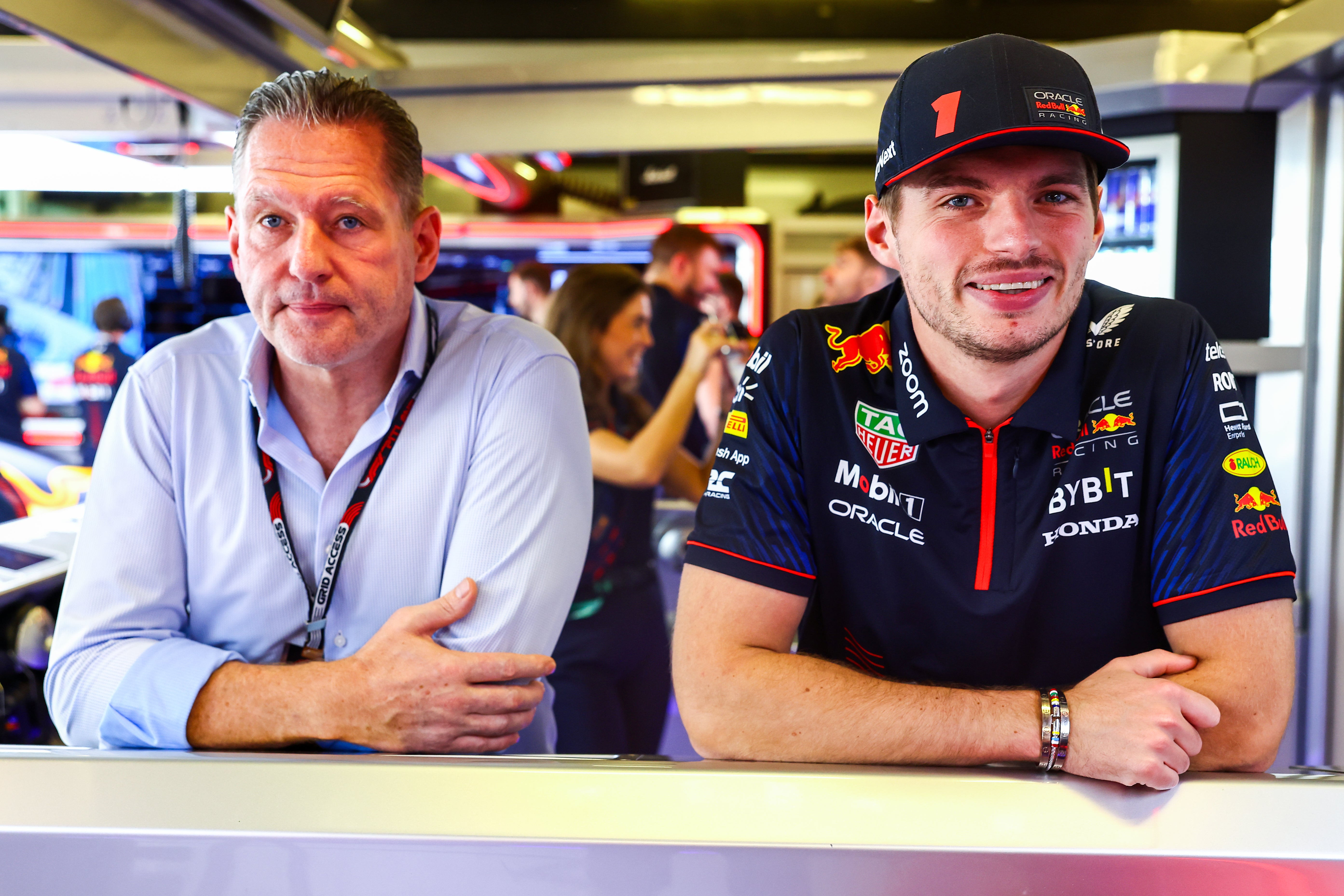 Jos Verstappen (left) with son Max at a race last year