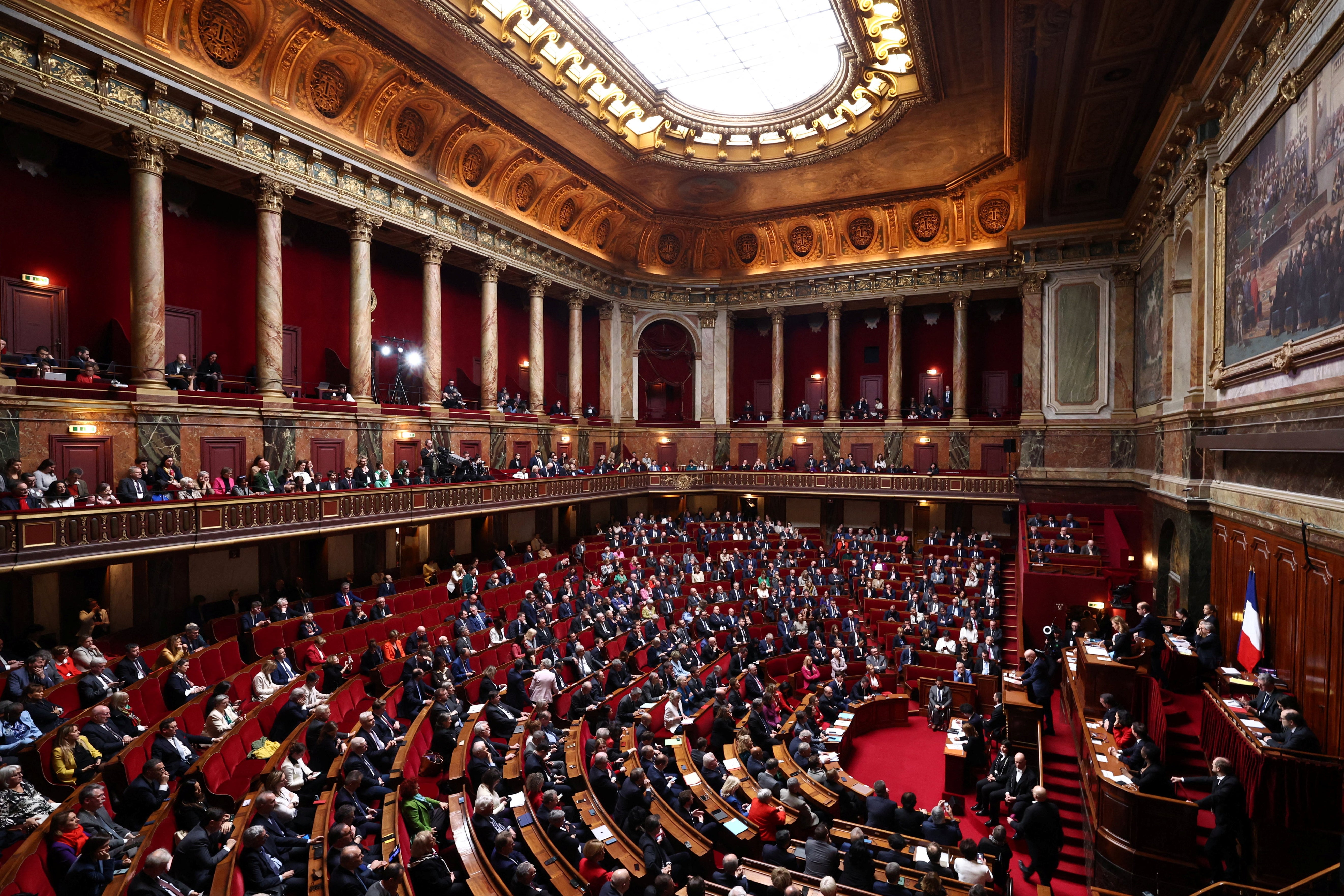 France’s MPs and Senators during the gathering of both houses of parliament in Versailles