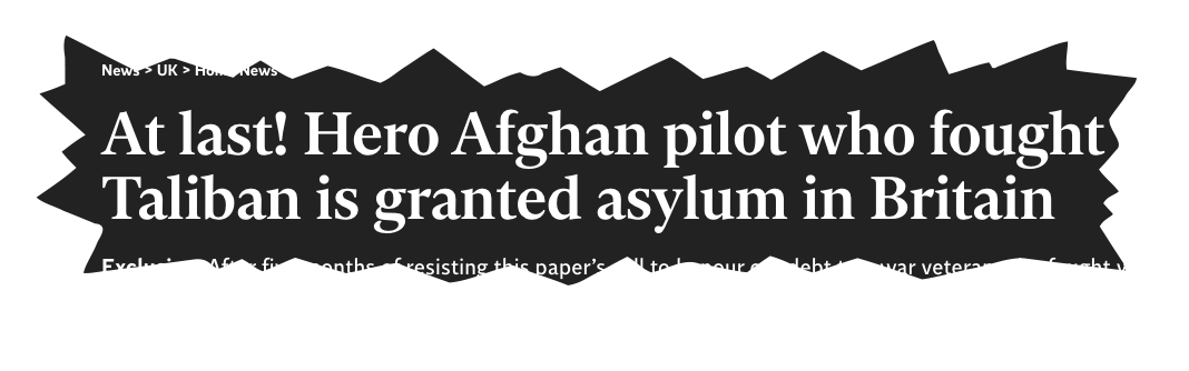 One air force pilot risked his life on combat missions in support of coalition forces was threatened with Rwanda after arriving in Britain on a small boat