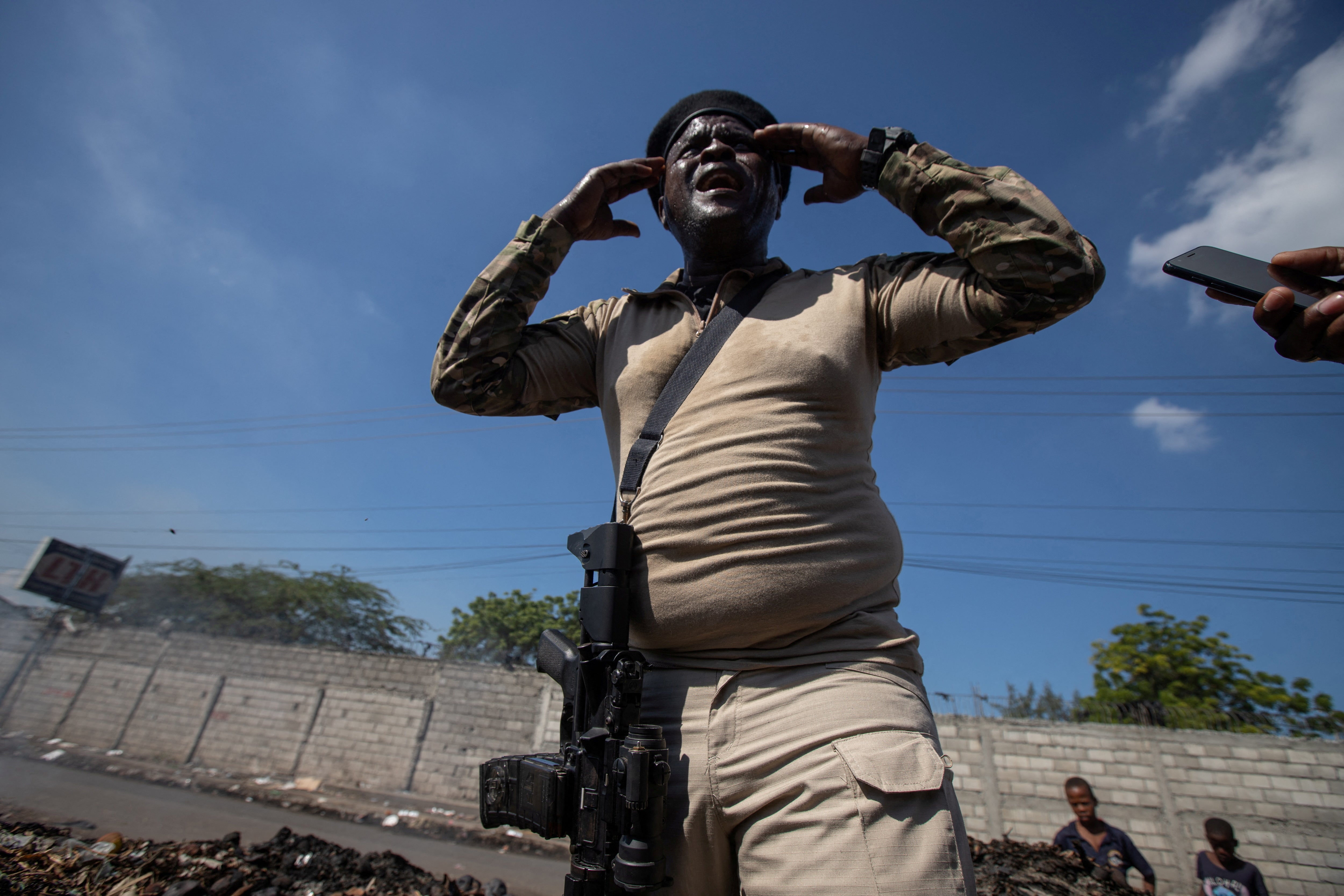 Former police officer Jimmy ‘Barbecue’ Cherizier, leader of the ‘G9’ coalition in Haiti