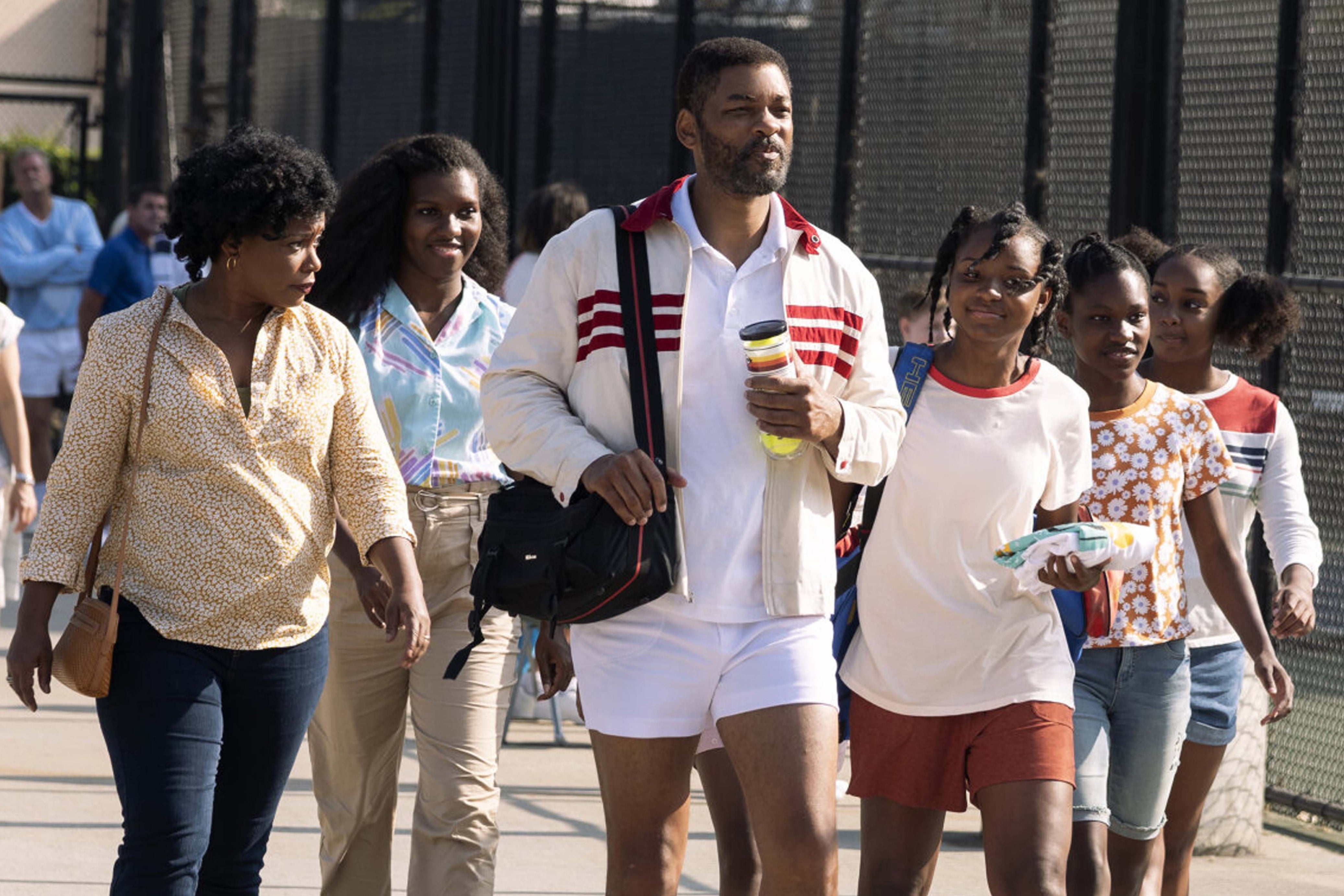 Family matriarch: Ellis-Taylor (far left) alongside Will Smith in ‘King Richard’