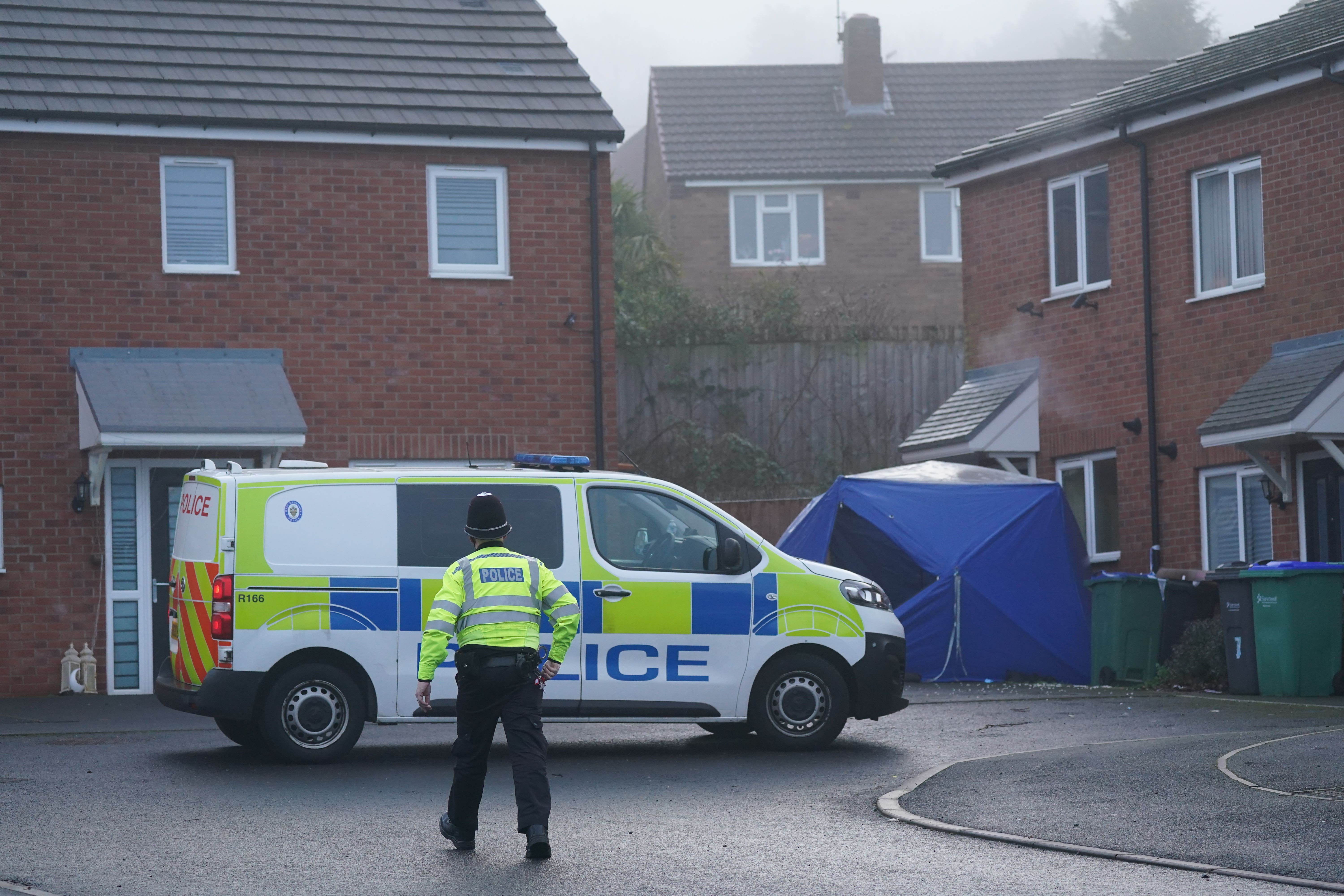 Neighbours have laid toys and flowers in tribute to a 10-year-old girl who was found dead at her home in Rowley Regis, West Midlands, on Monday (Jacob King/PA)